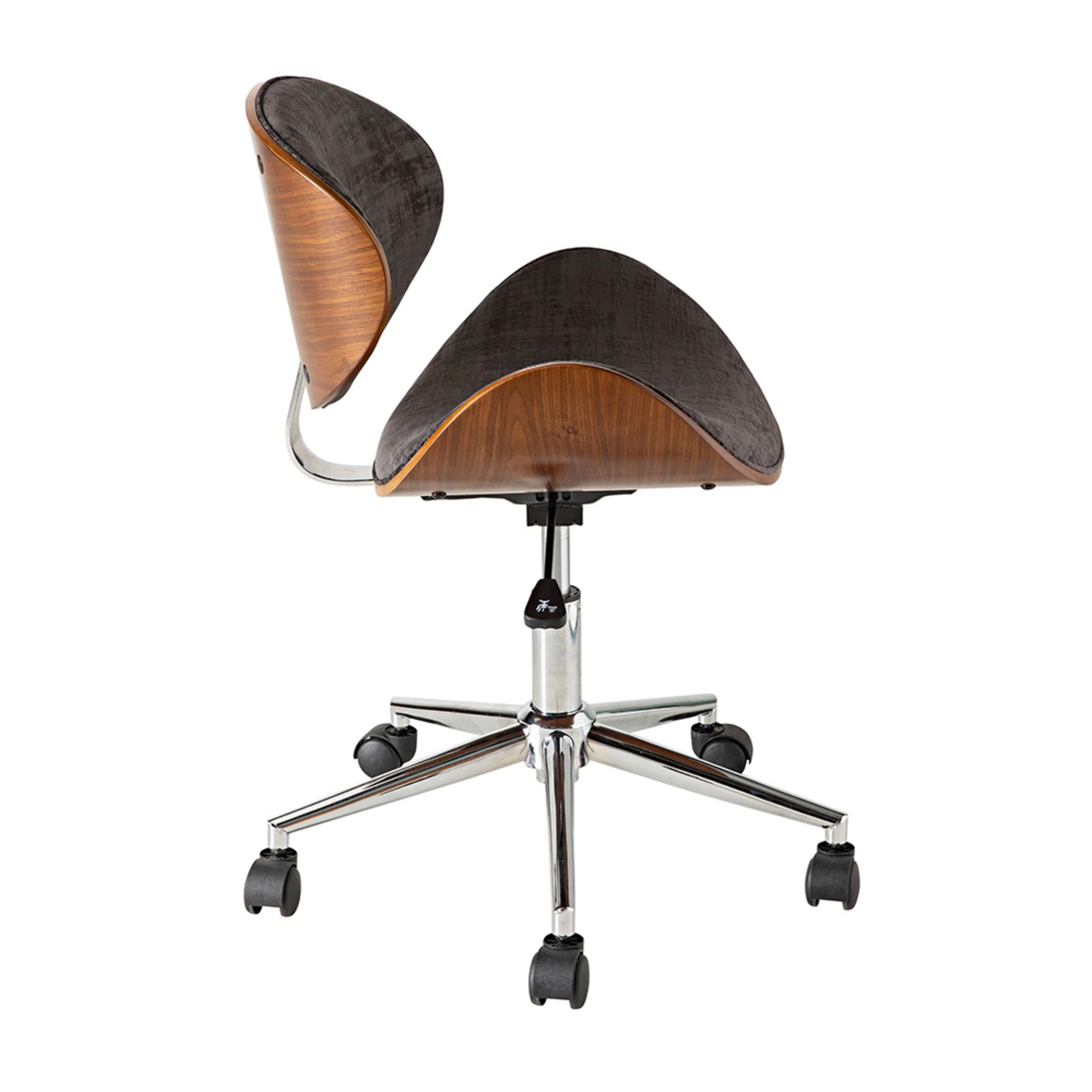 Jetson Desk Chair Timber Veneer Back Brushed Basalt Velvet - Image 3