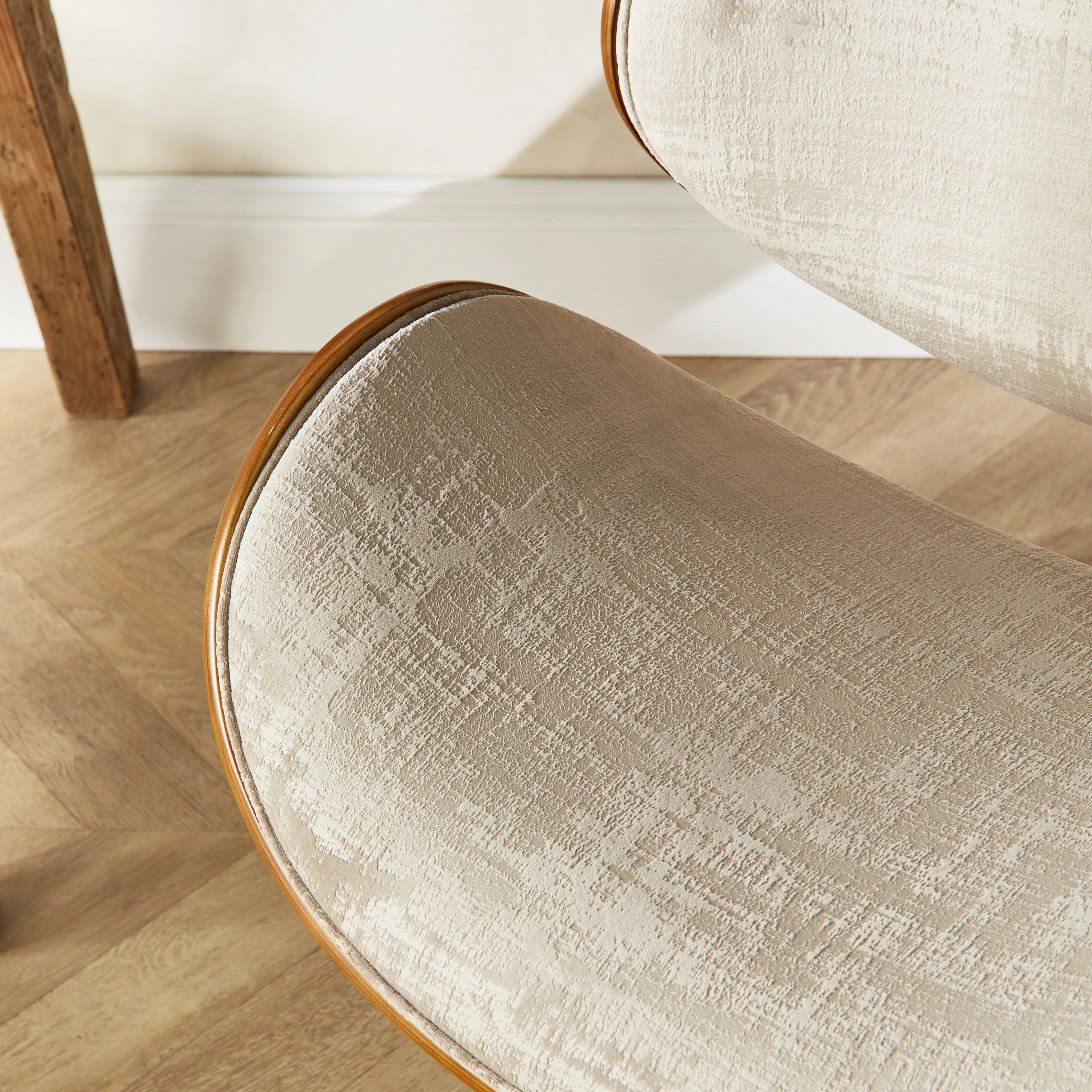 Jetson Desk Chair Timber Veneer Back Brushed Pebble Velvet - Image 10