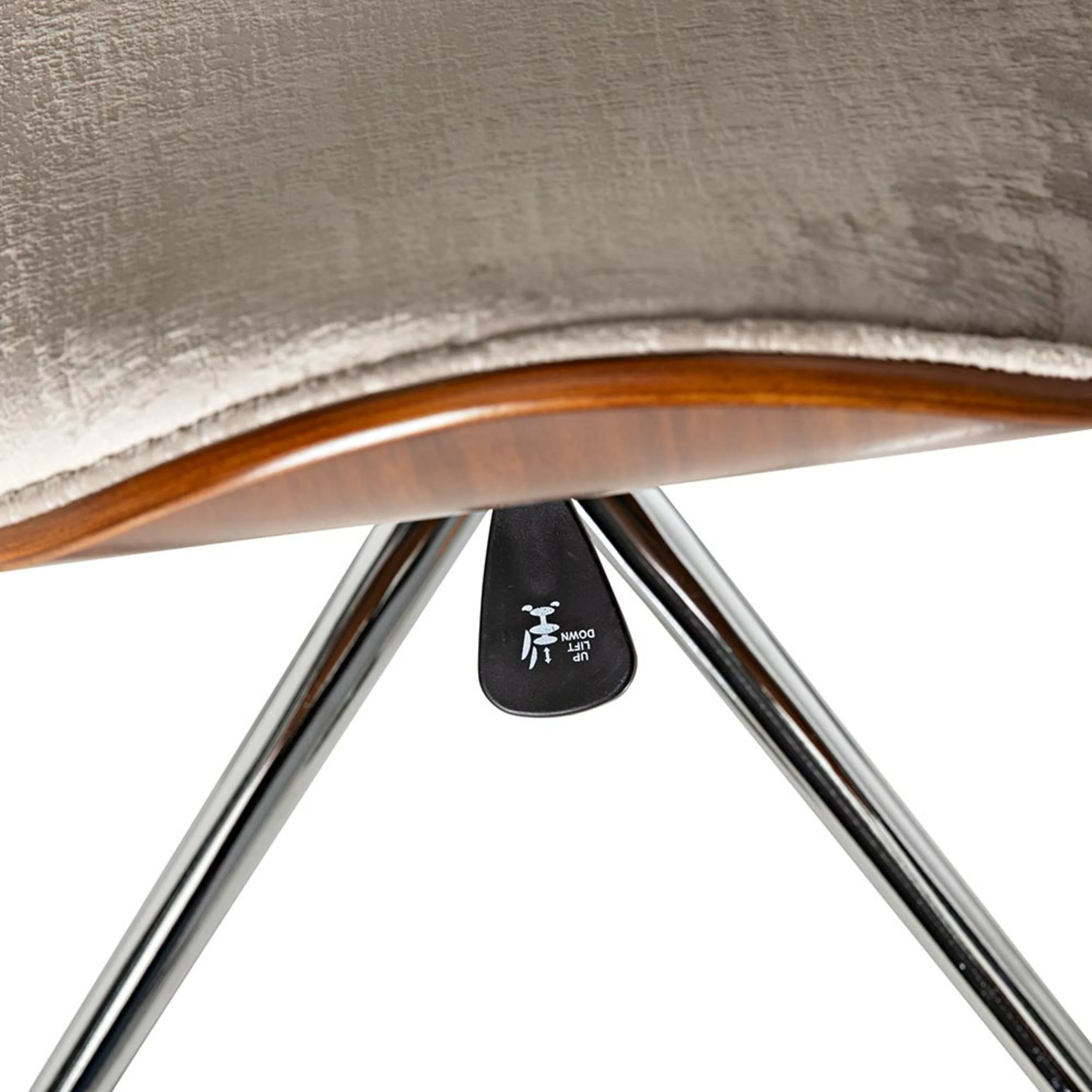 Jetson Desk Chair Timber Veneer Back Brushed Pebble Velvet - Image 7