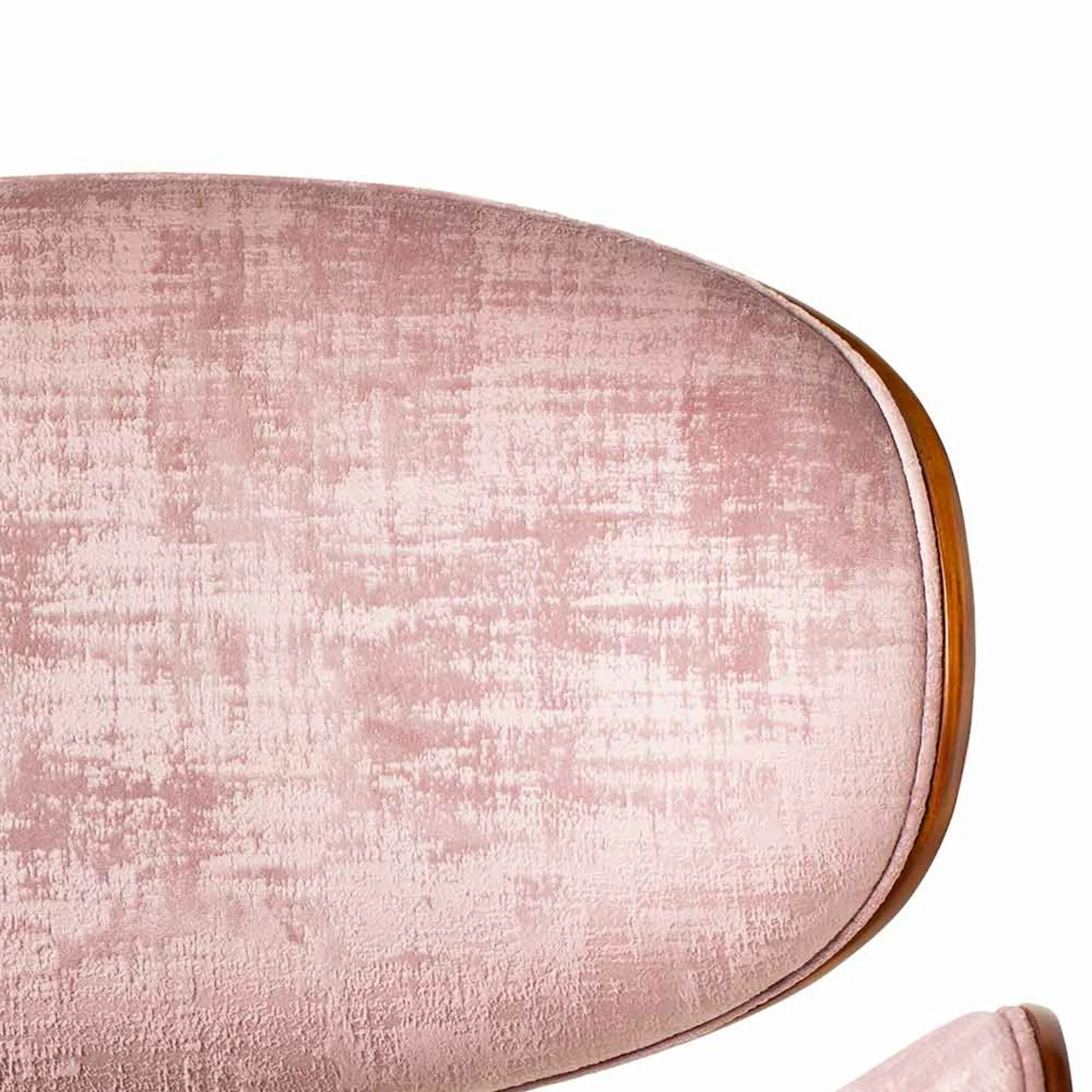 Jetson Desk Chair Timber Veneer Back Brushed Vintage Rose Velvet - Image 6