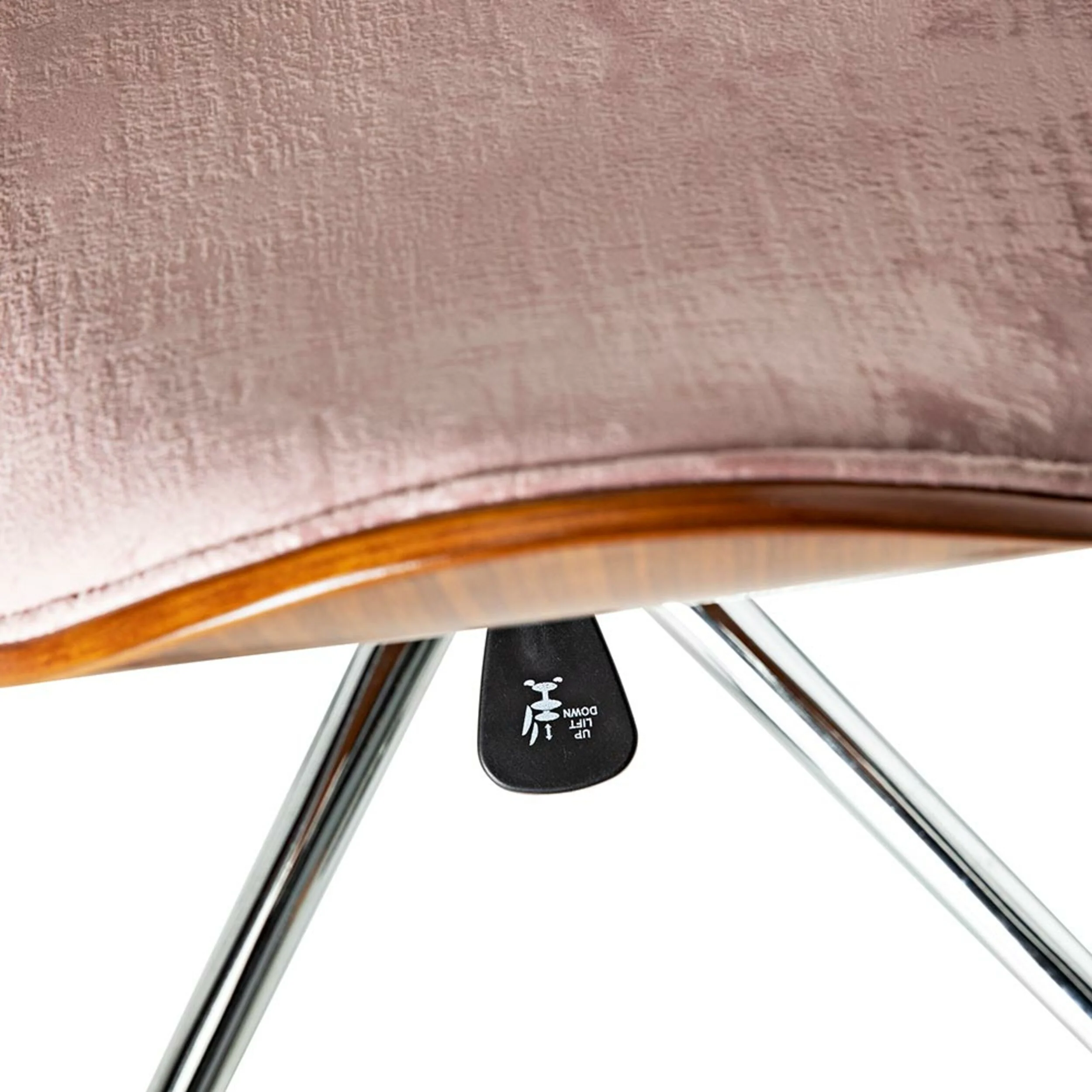 Jetson Desk Chair Timber Veneer Back Brushed Vintage Rose Velvet - Image 7