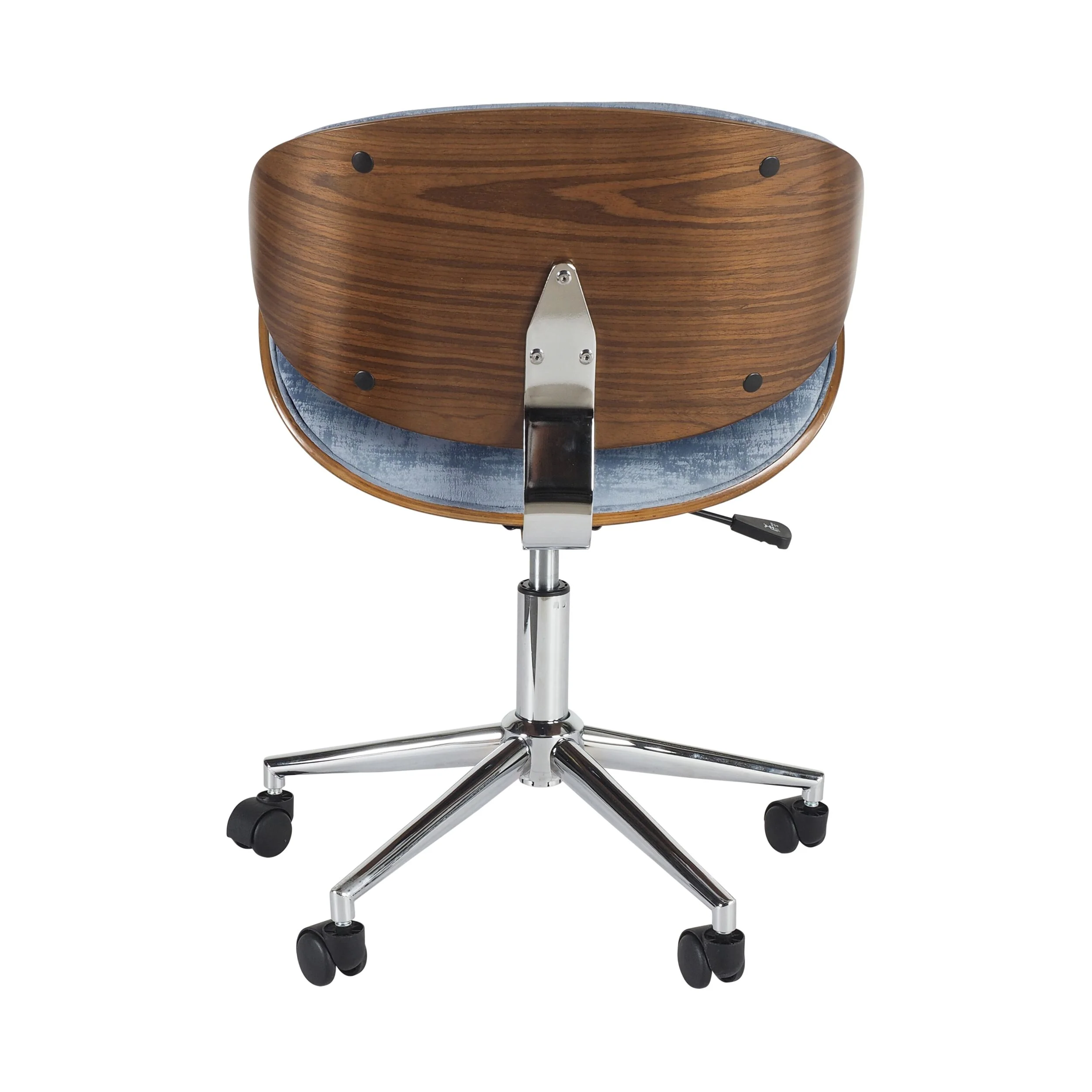Jetson Desk Chair Timber Veneer Back Brushed Blue - Image 4