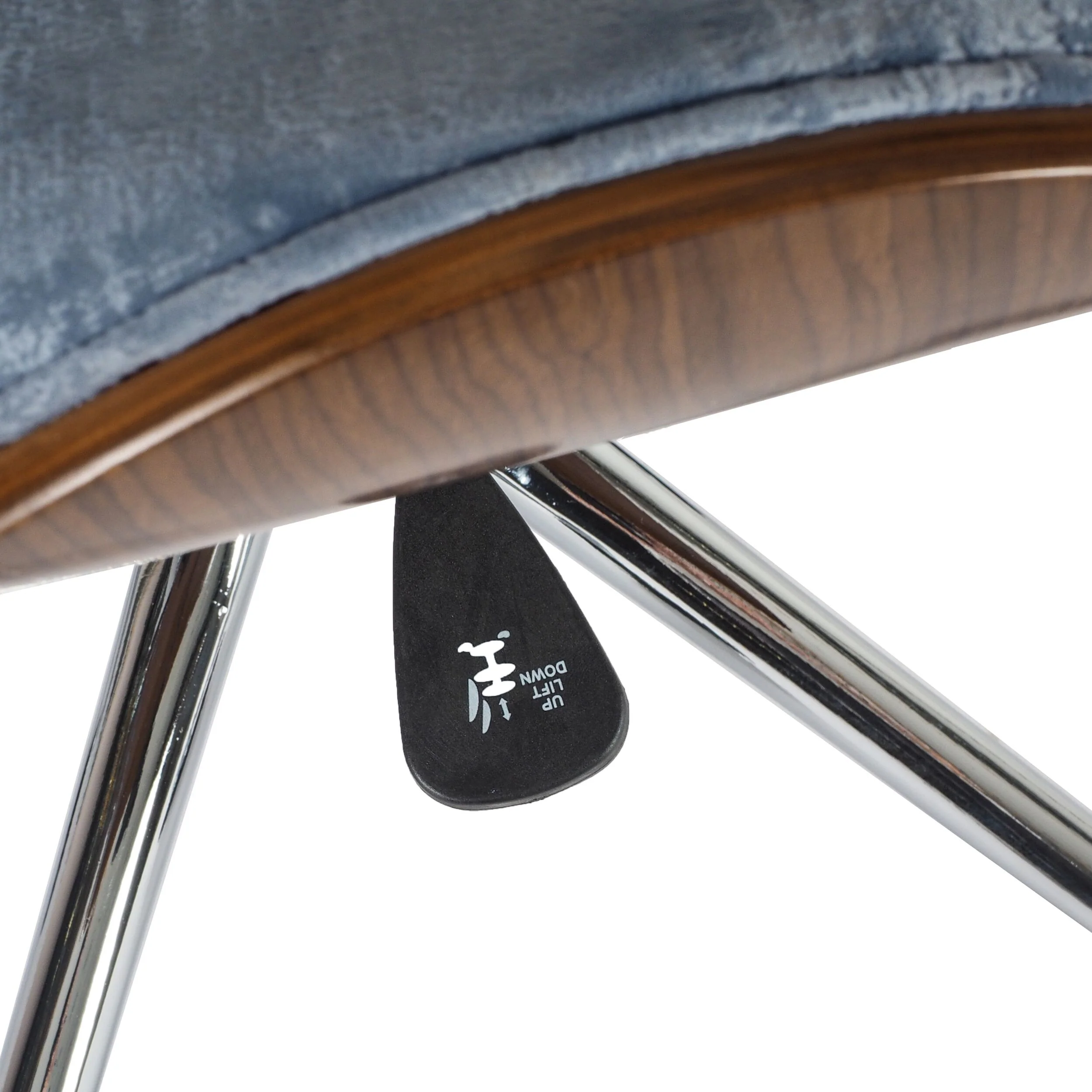 Jetson Desk Chair Timber Veneer Back Brushed Blue - Image 8