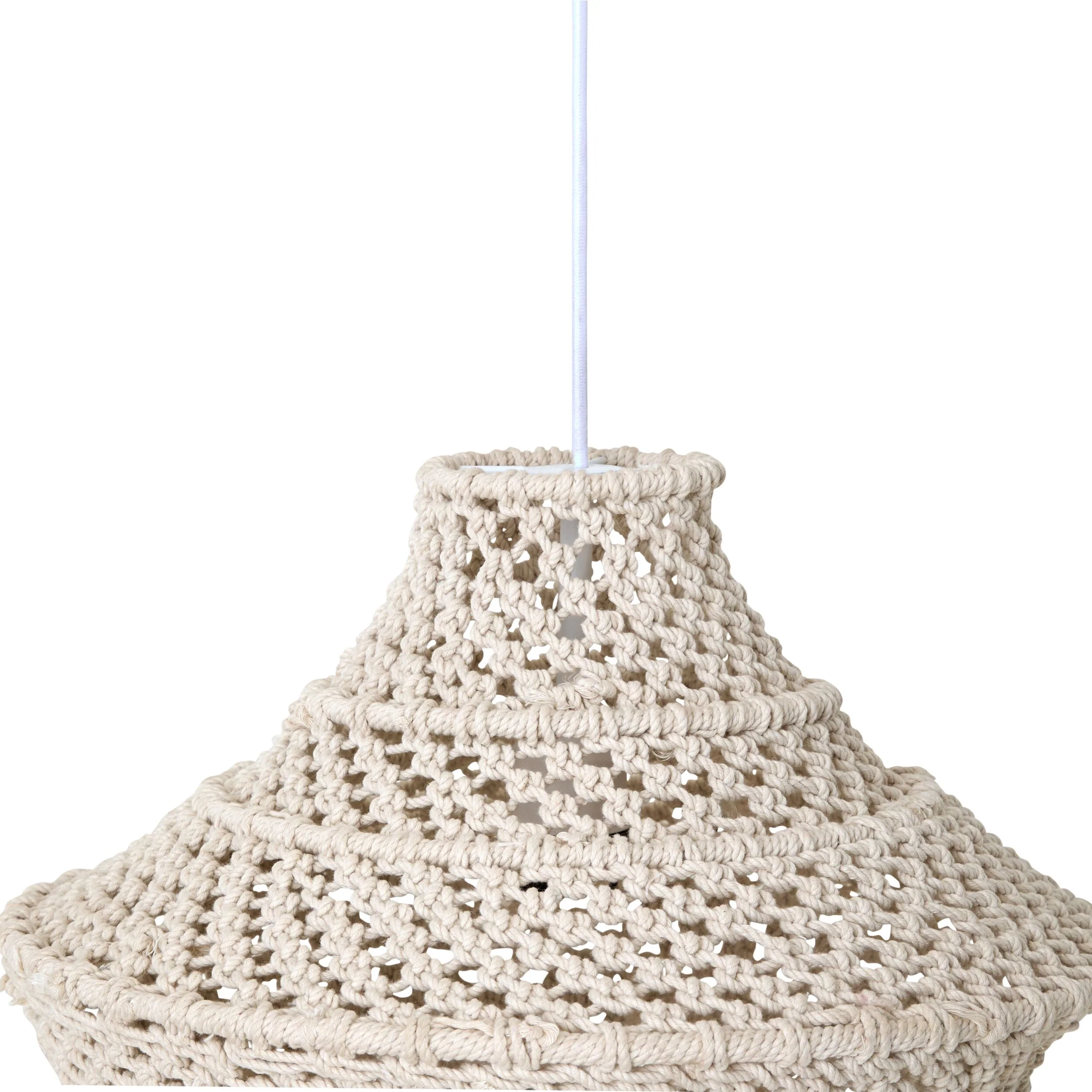Julio Cotton Rope Pendant White 45x40cm - SHADE ONLY - Image 2