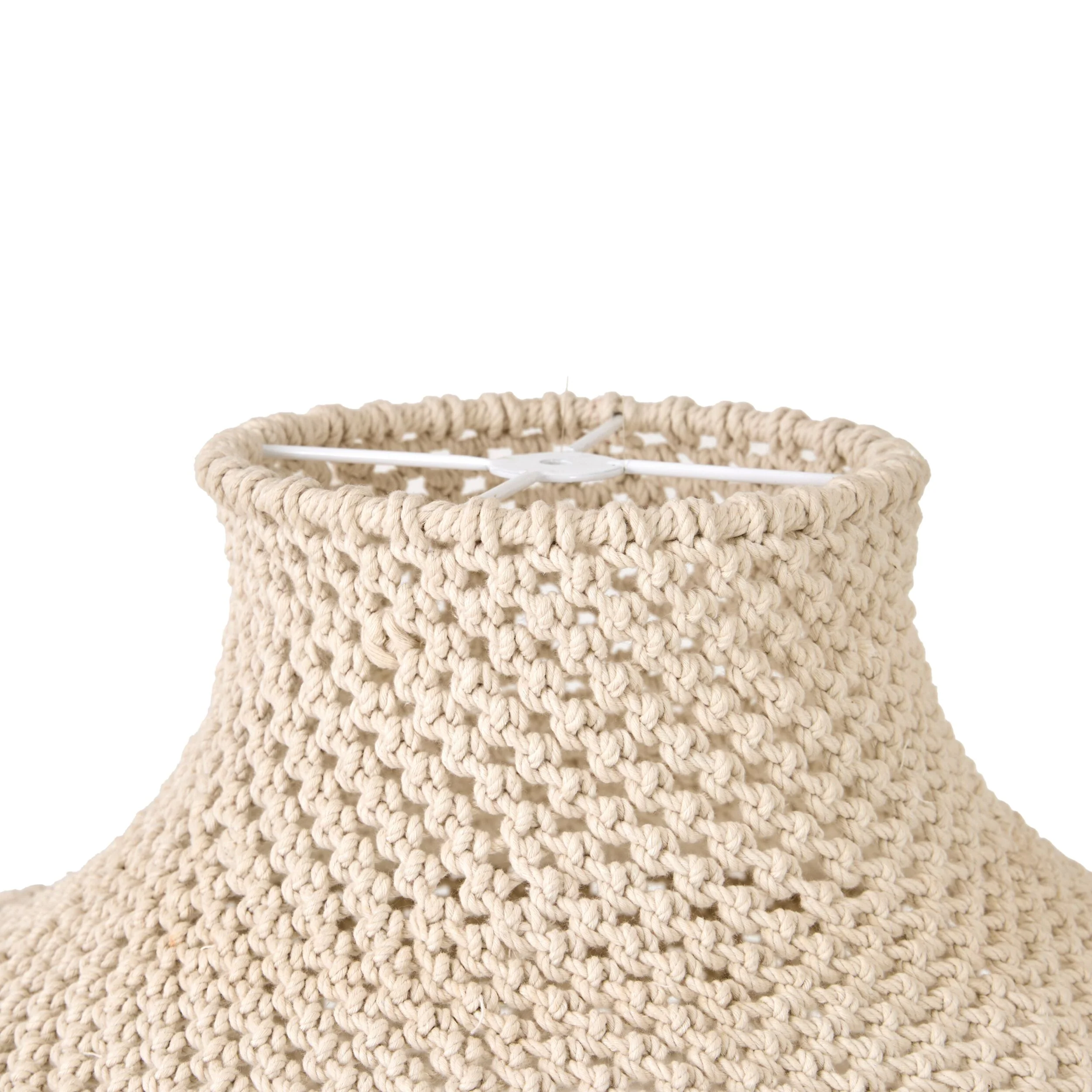 Julio Cotton Rope Pendant White 50x30cm - SHADE ONLY - Image 3