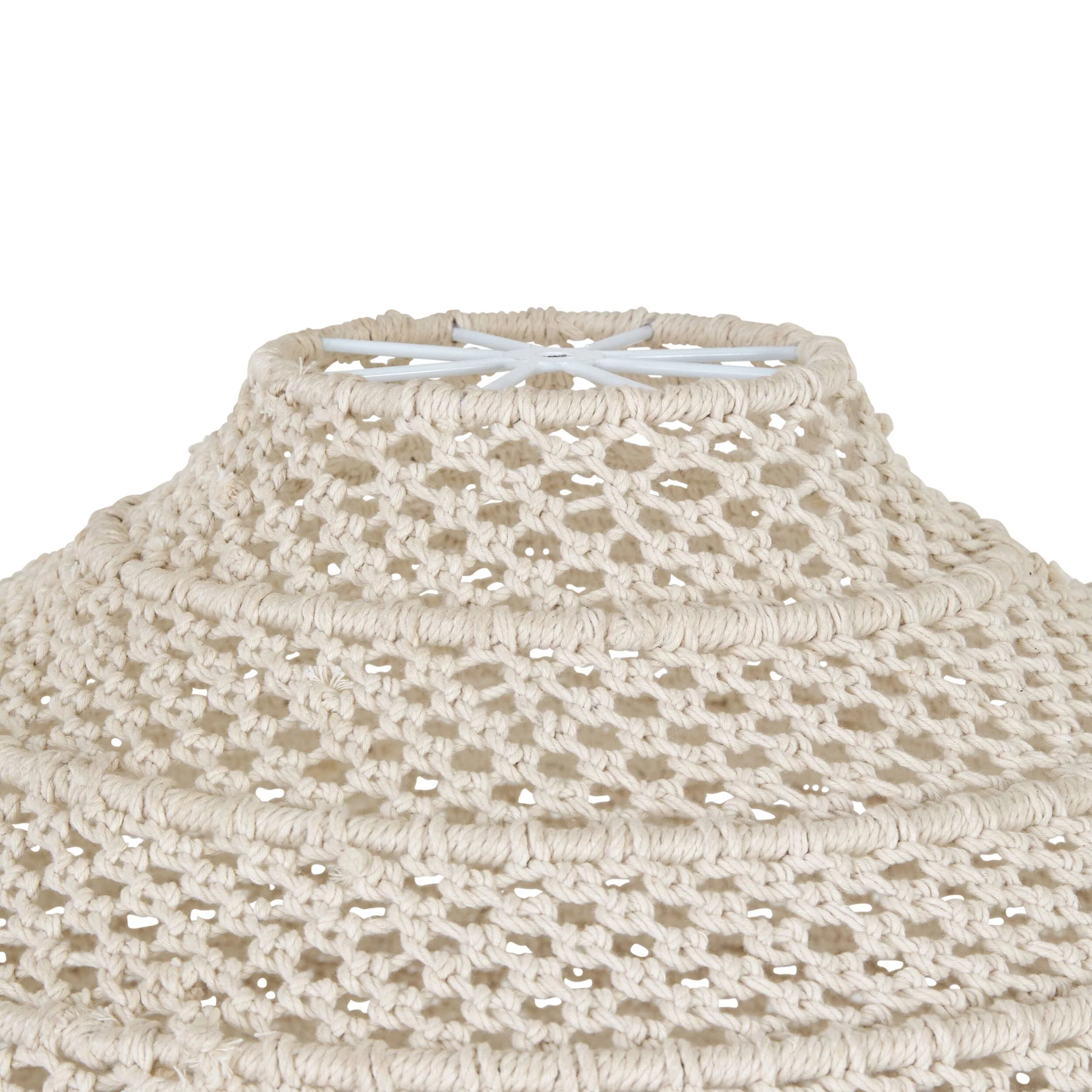 Julio Dome Cotton Rope Pendant White 80x54cm - SHADE ONLY - Image 2