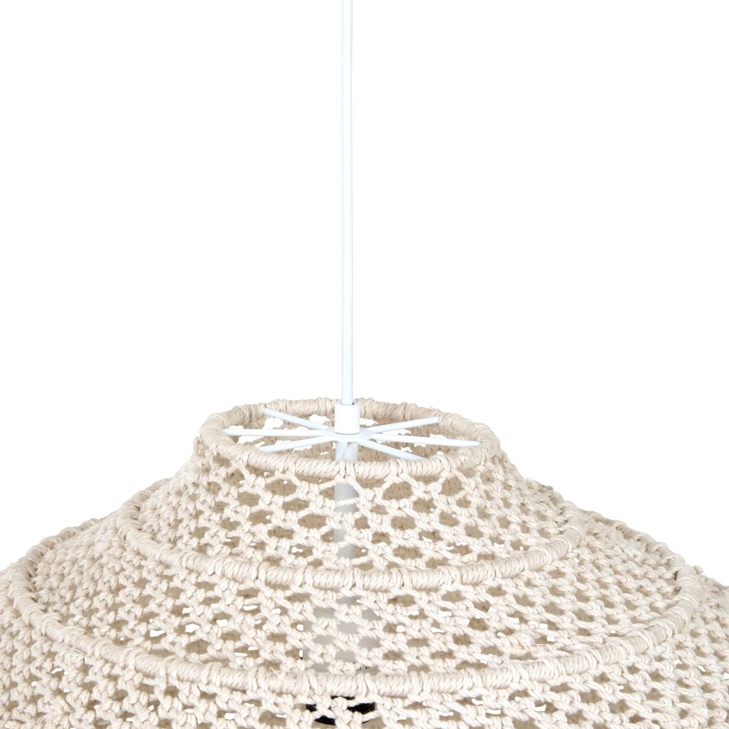 Julio Dome Cotton Rope Pendant White 80x54cm - SHADE ONLY - Image 5