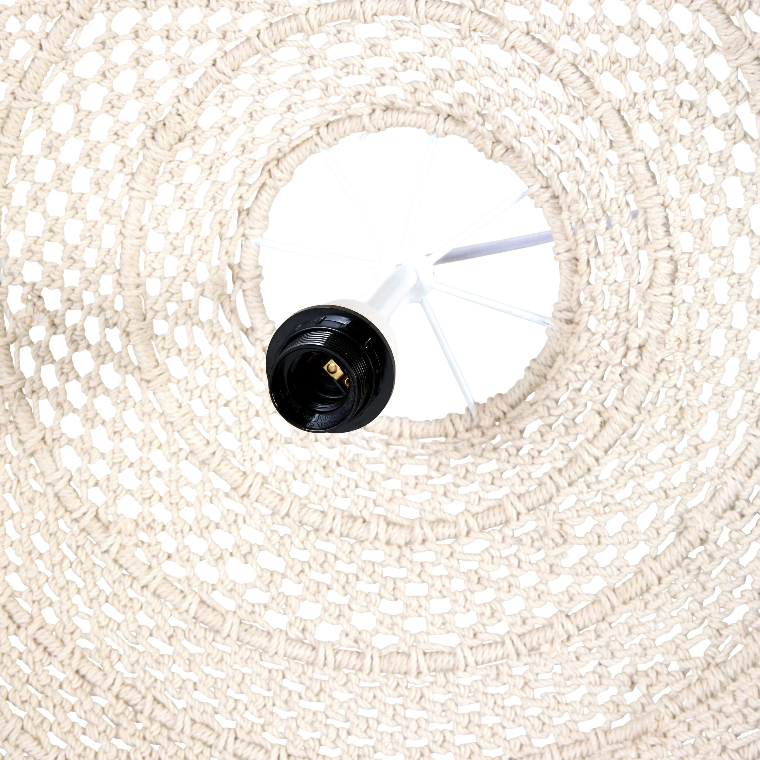 Julio Dome Cotton Rope Pendant White 80x54cm - SHADE ONLY - Image 6