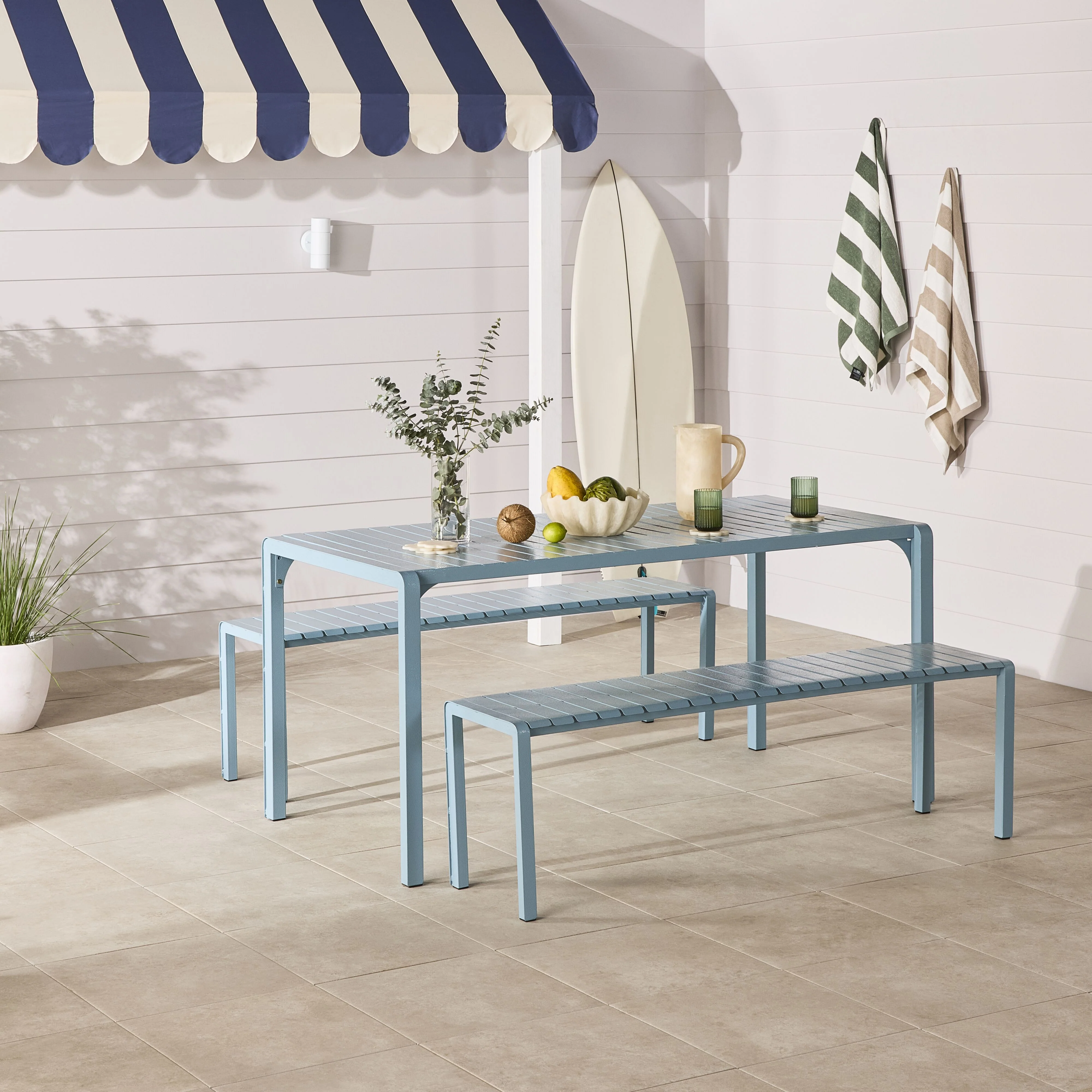 Kace Dining Bench Seat 150cm Blue Haze - Image 8