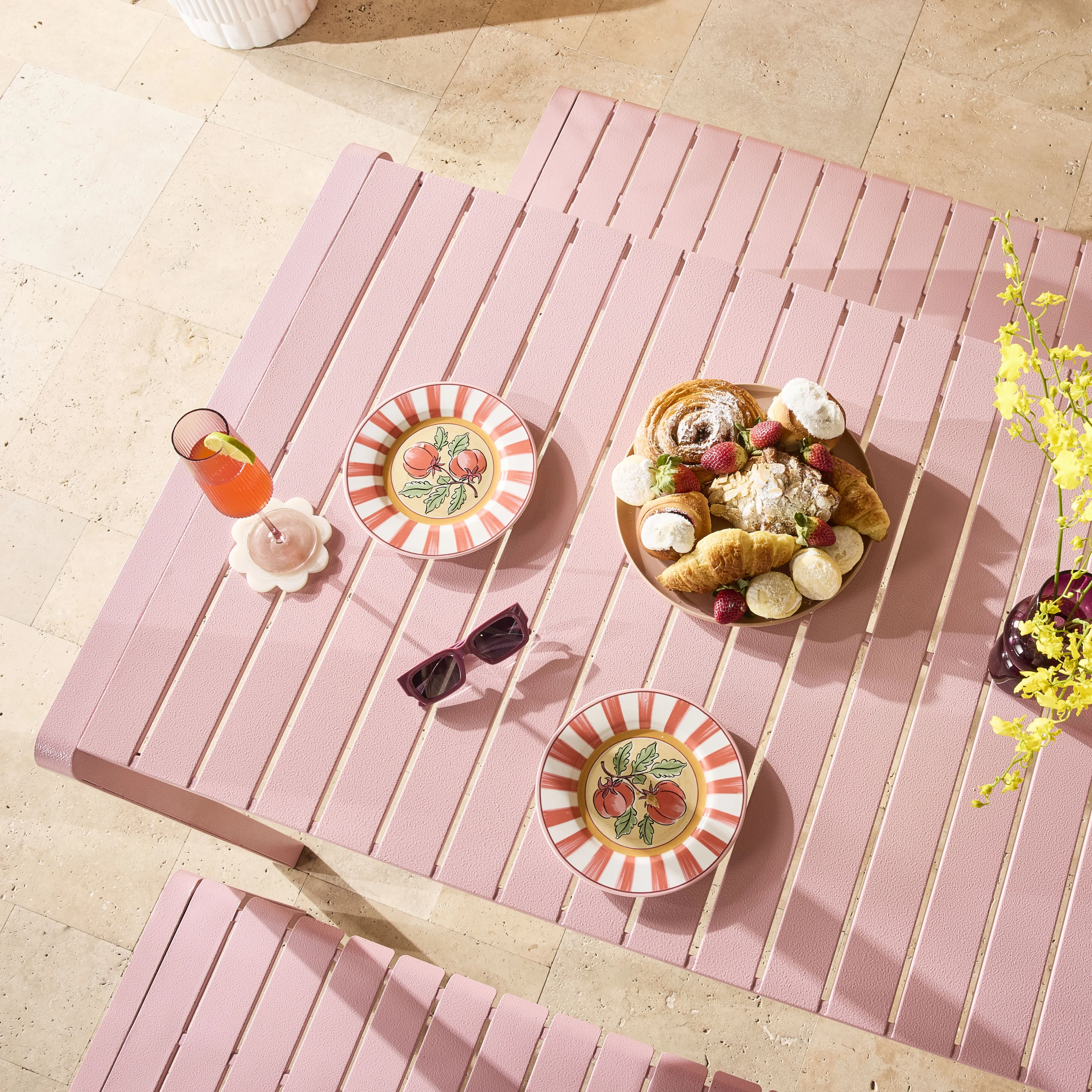 Kace Dining Bench Seat 150cm Rose Pink - Image 8