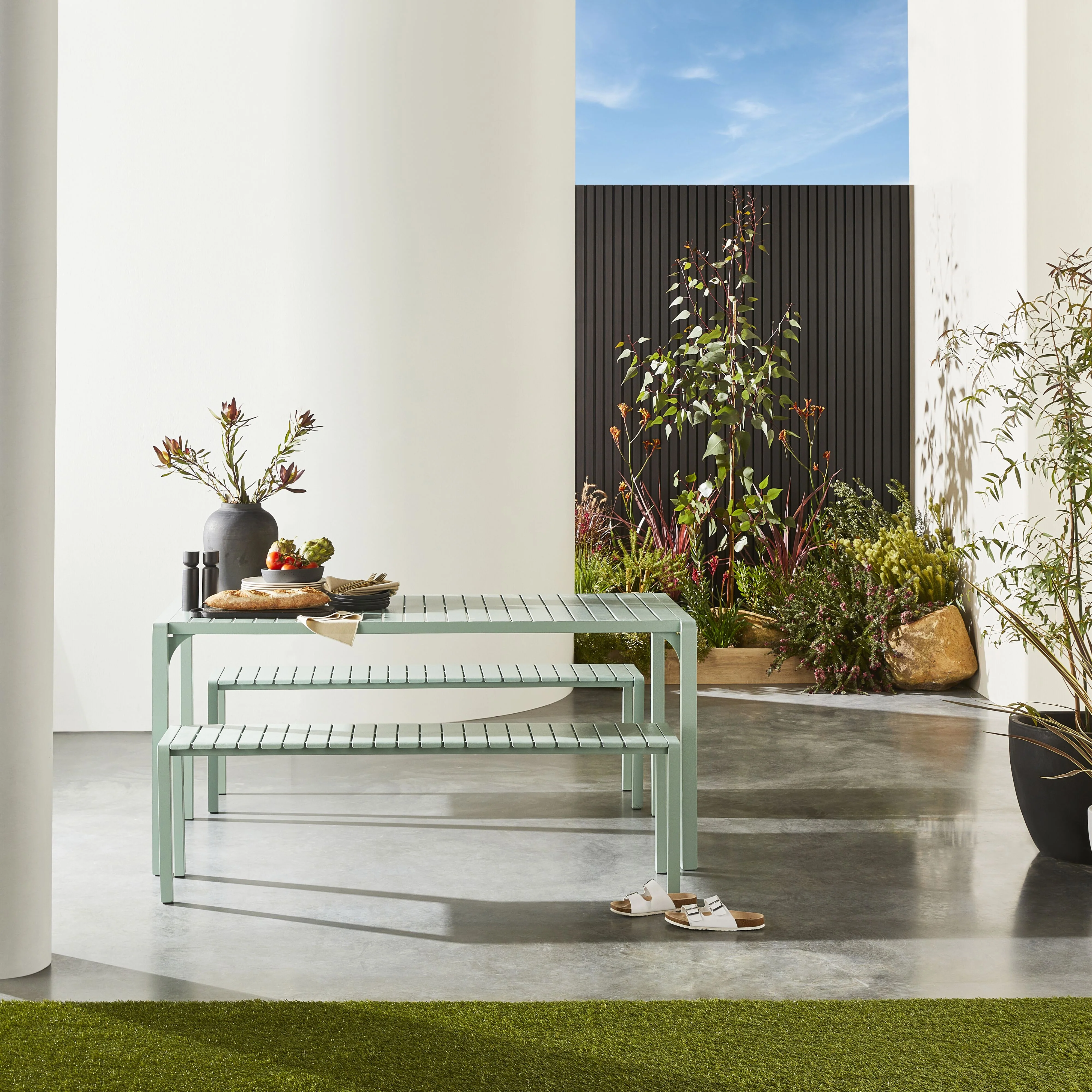 Kace Dining Bench Seat 150cm Smoke Green - Image 7