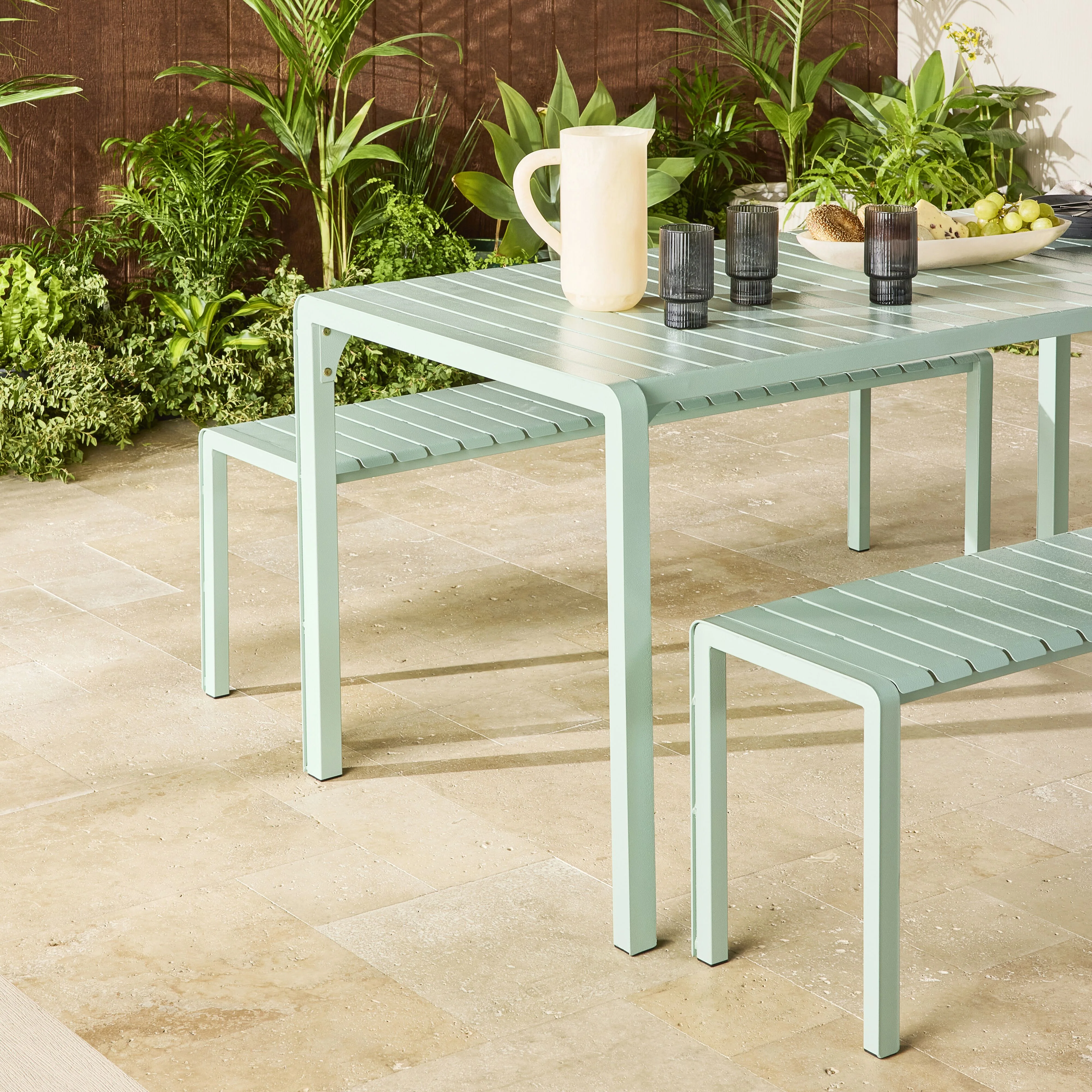 Kace Dining Bench Seat 150cm Smoke Green - Image 8