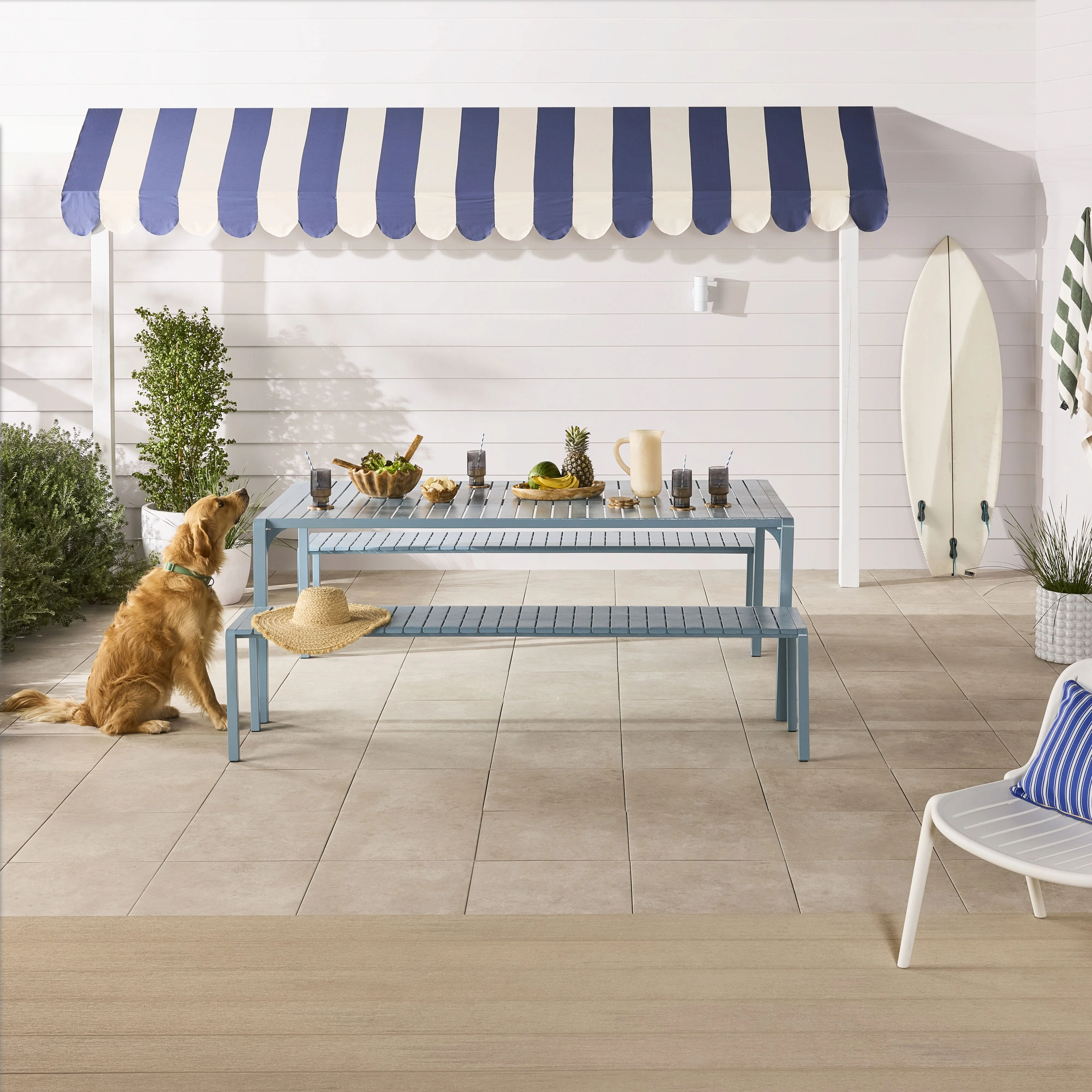 Kace Dining Bench Seat 200cm Blue Haze - Image 6
