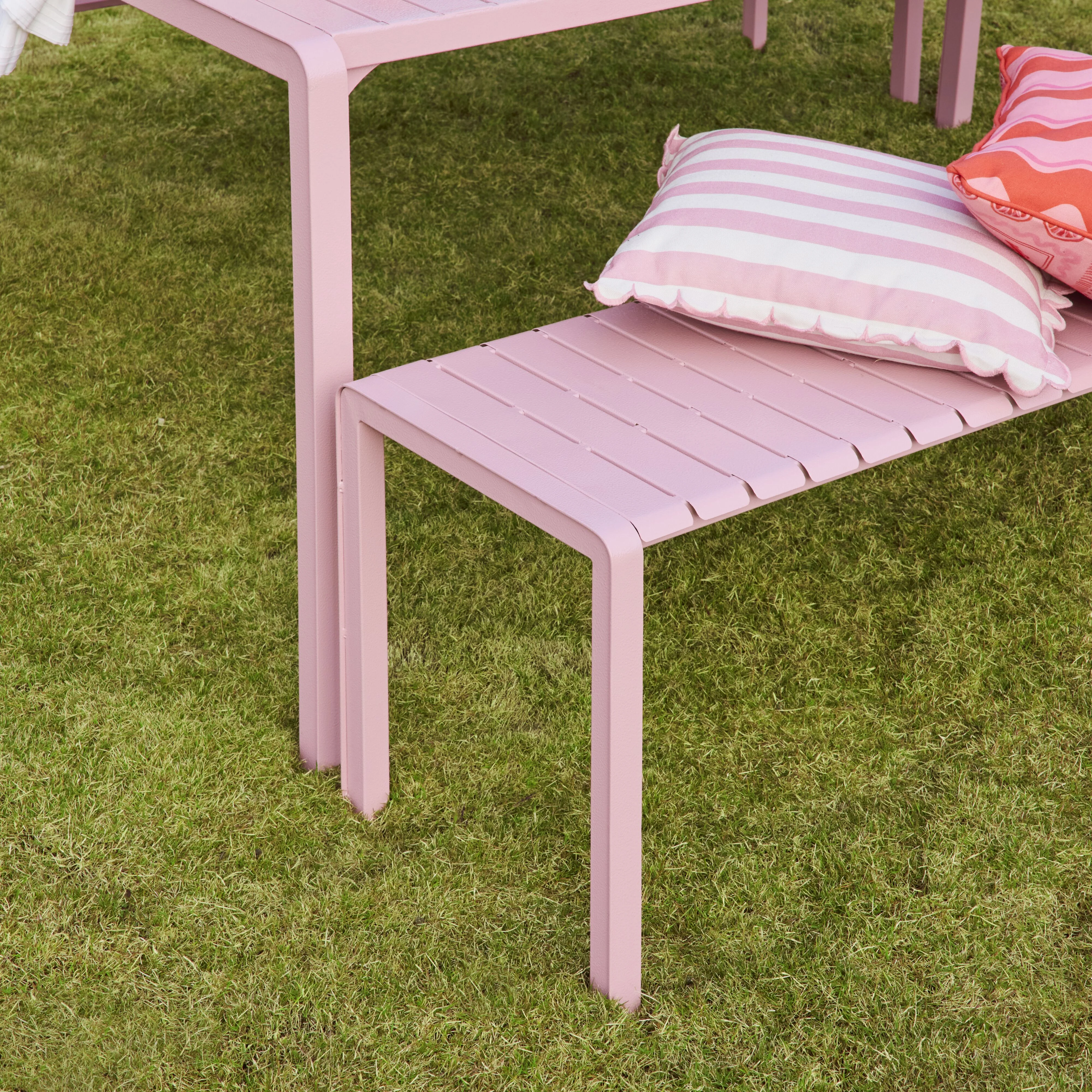 Kace Dining Bench Seat 200cm Rose Pink - Image 5