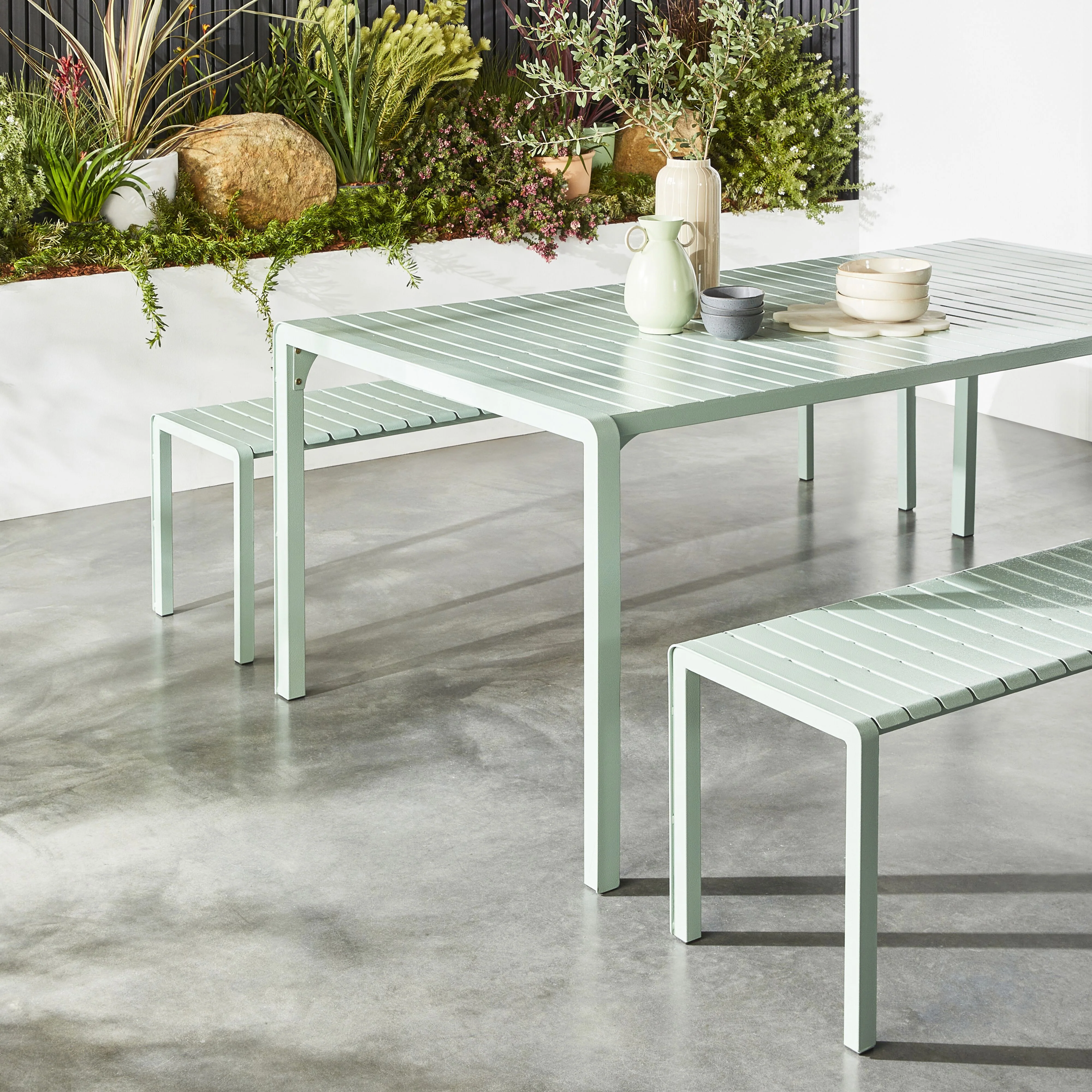 Kace Dining Bench Seat 200cm Smoke Green - Image 7