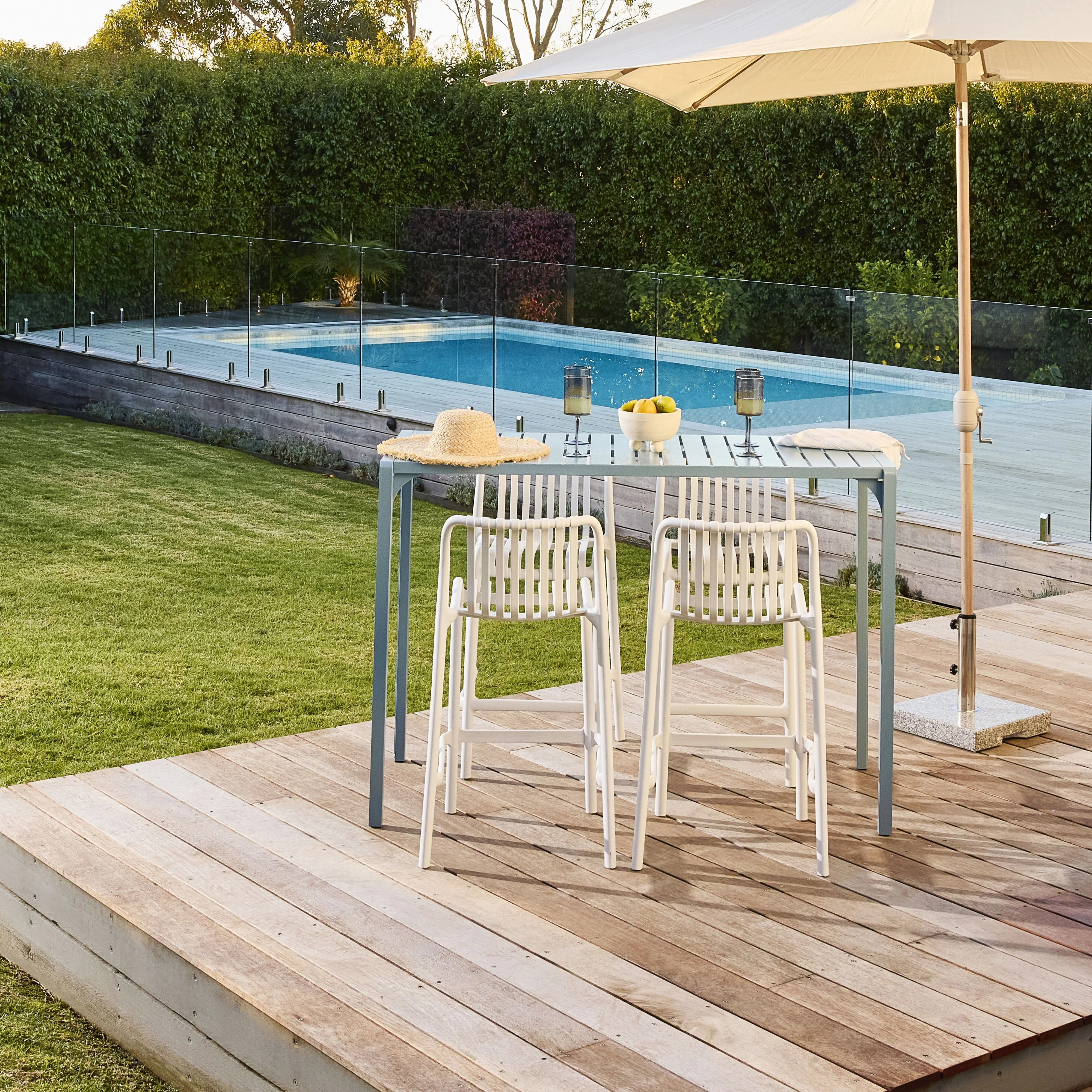 Kace Outdoor Bar Table 140cm Blue Haze - Image 7