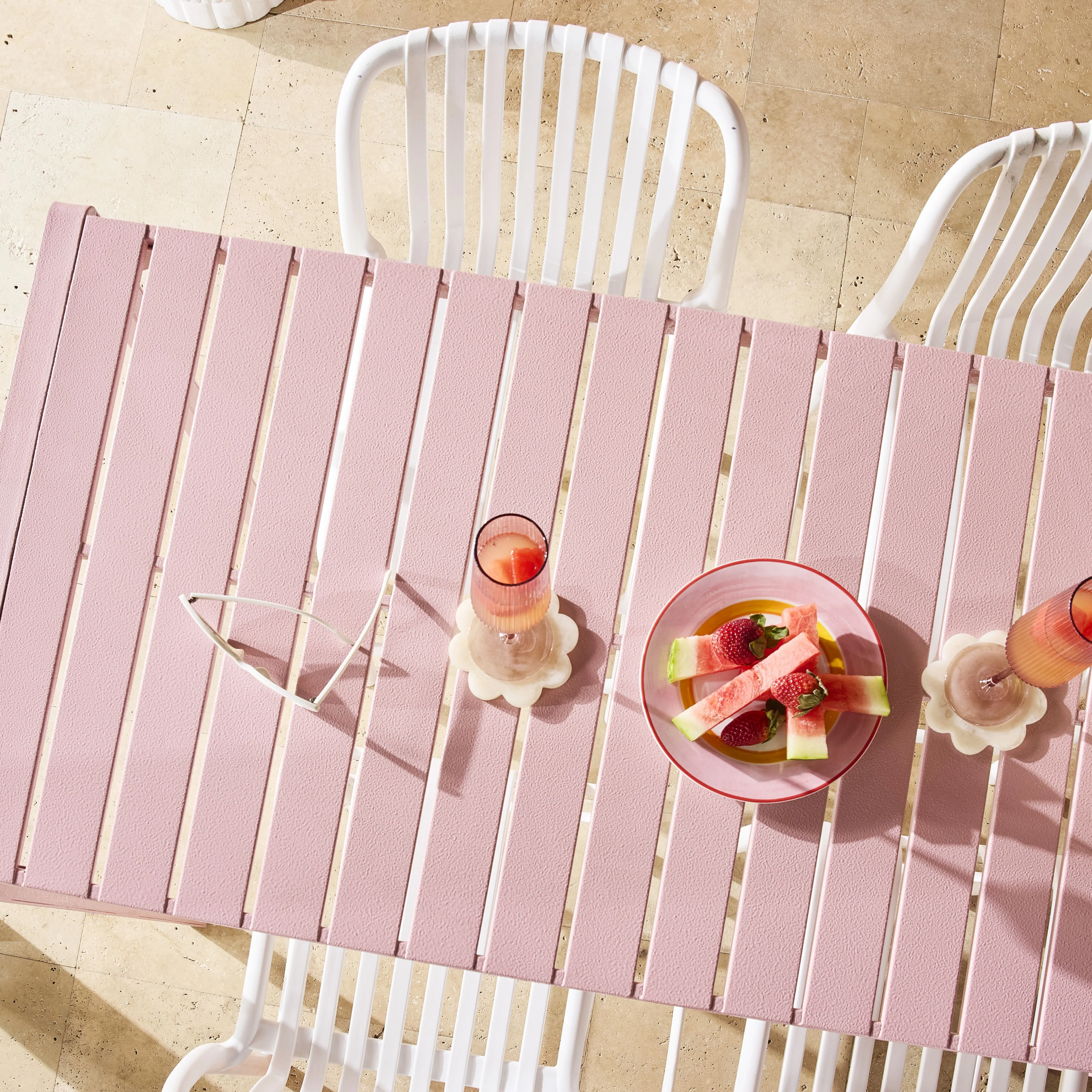 Kace Outdoor Bar Table 140cm Rose Pink - Image 10
