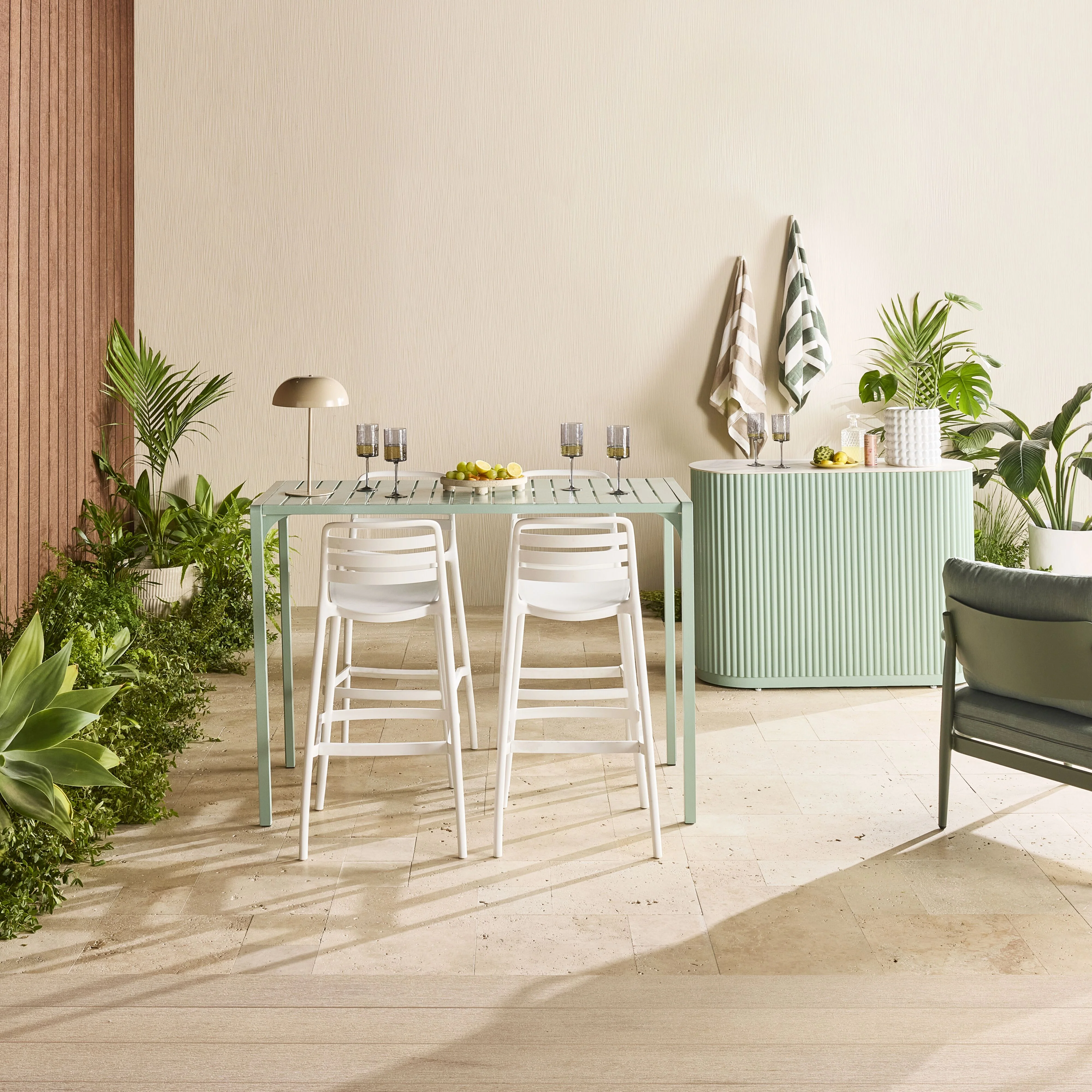 Kace Outdoor Bar Table 140cm Smoke Green - Image 10