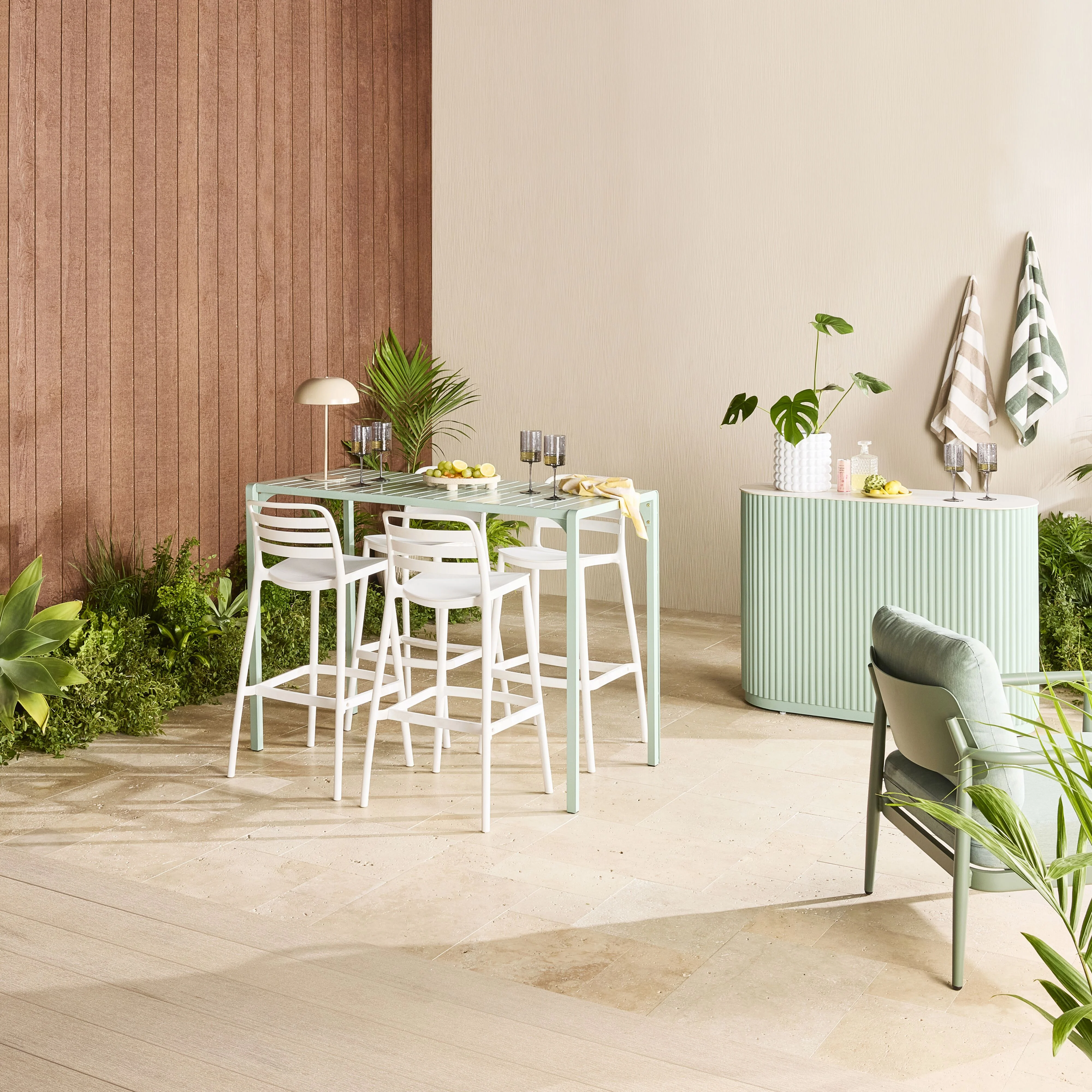 Kace Outdoor Bar Table 140cm Smoke Green - Image 15