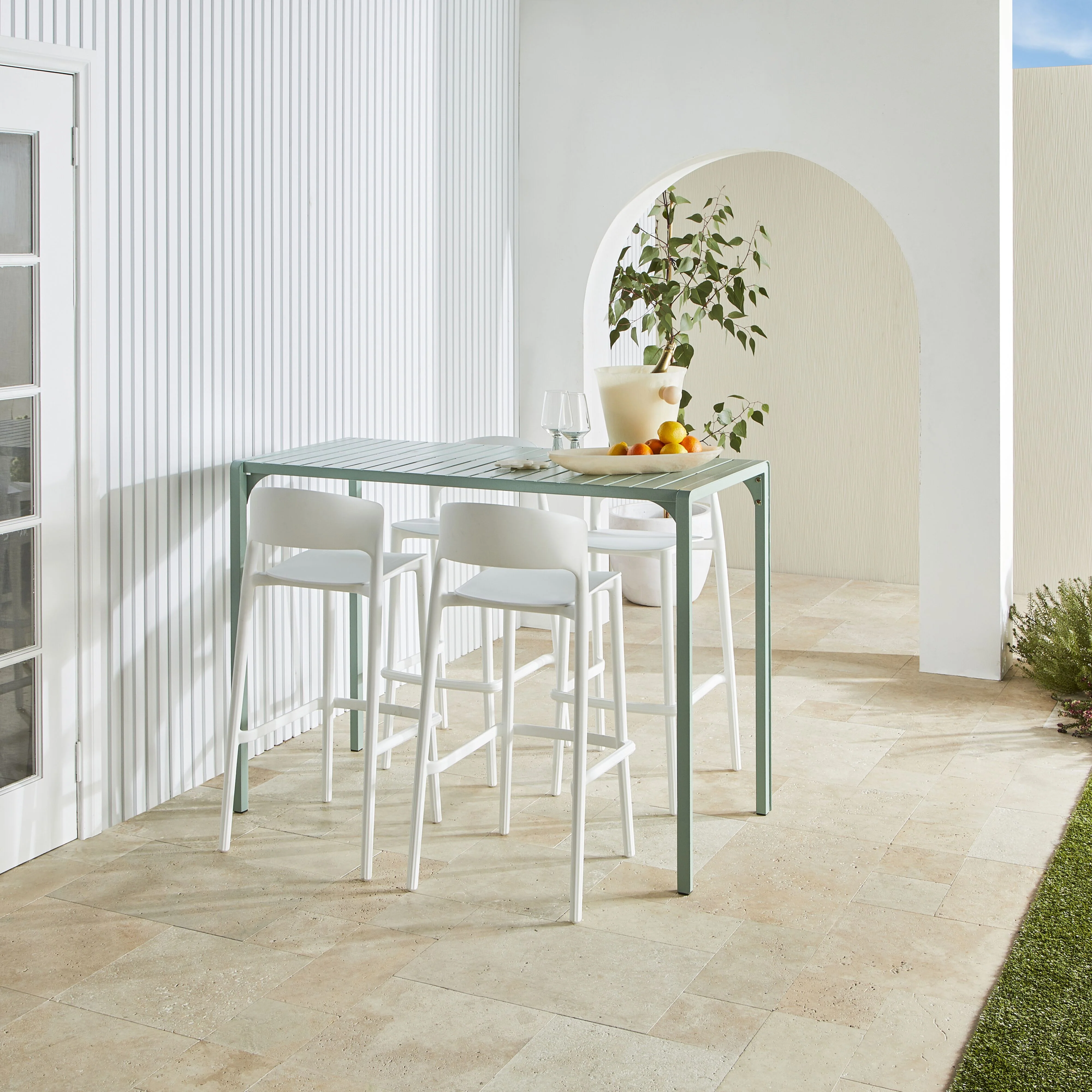 Kace Outdoor Bar Table 140cm Smoke Green - Image 9