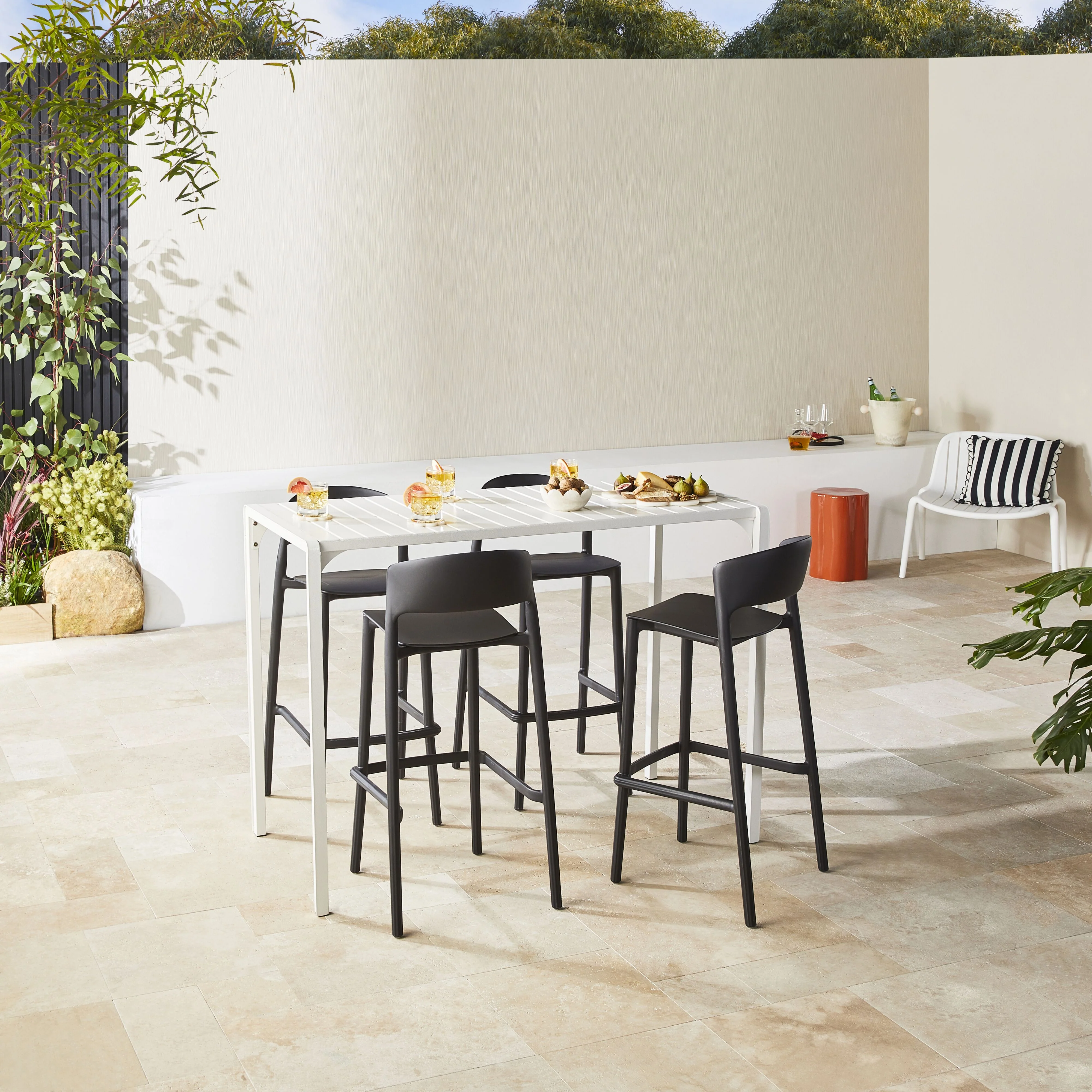 Kace Outdoor Bar Table White 140cm - Image 10