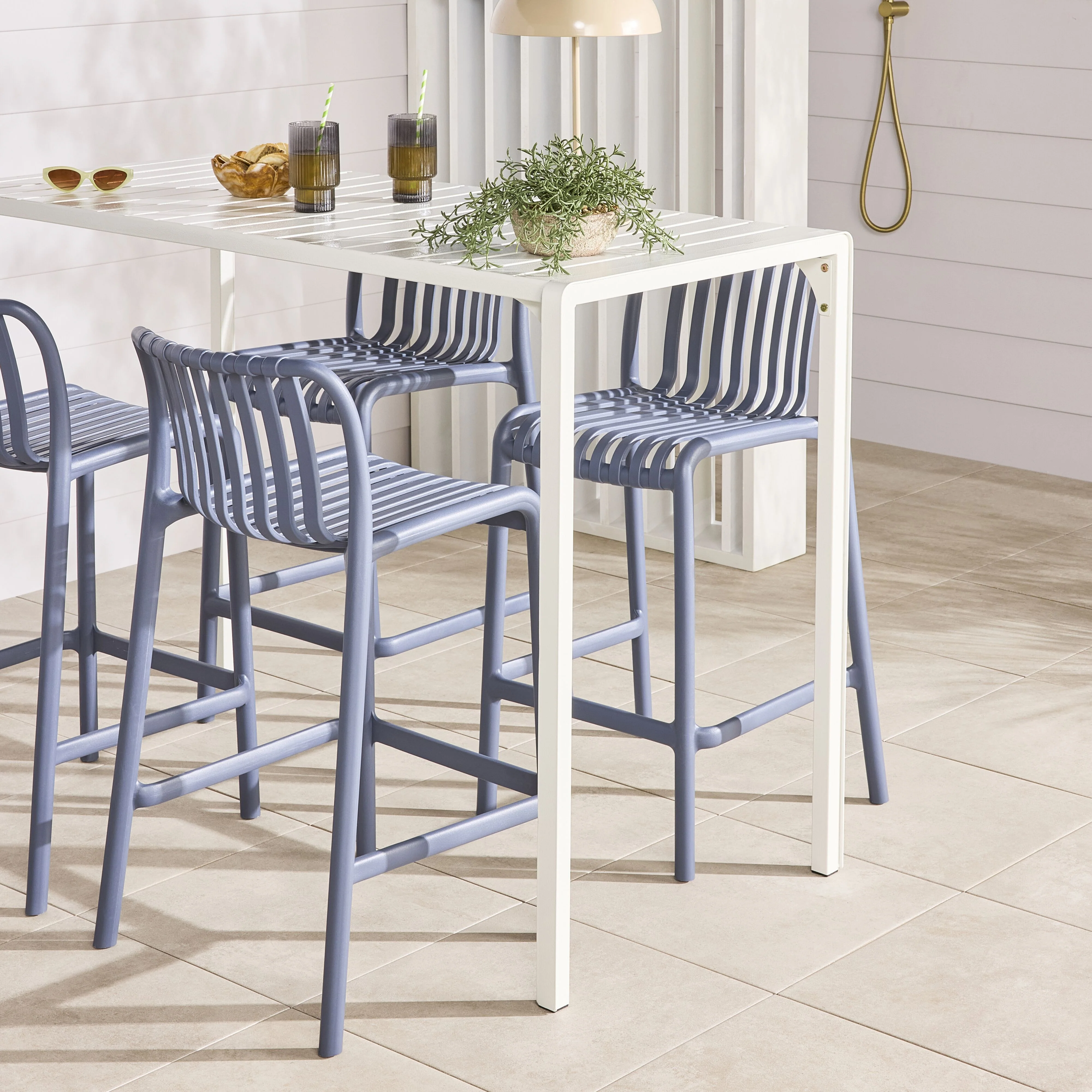 Kace Outdoor Bar Table White 140cm - Image 13