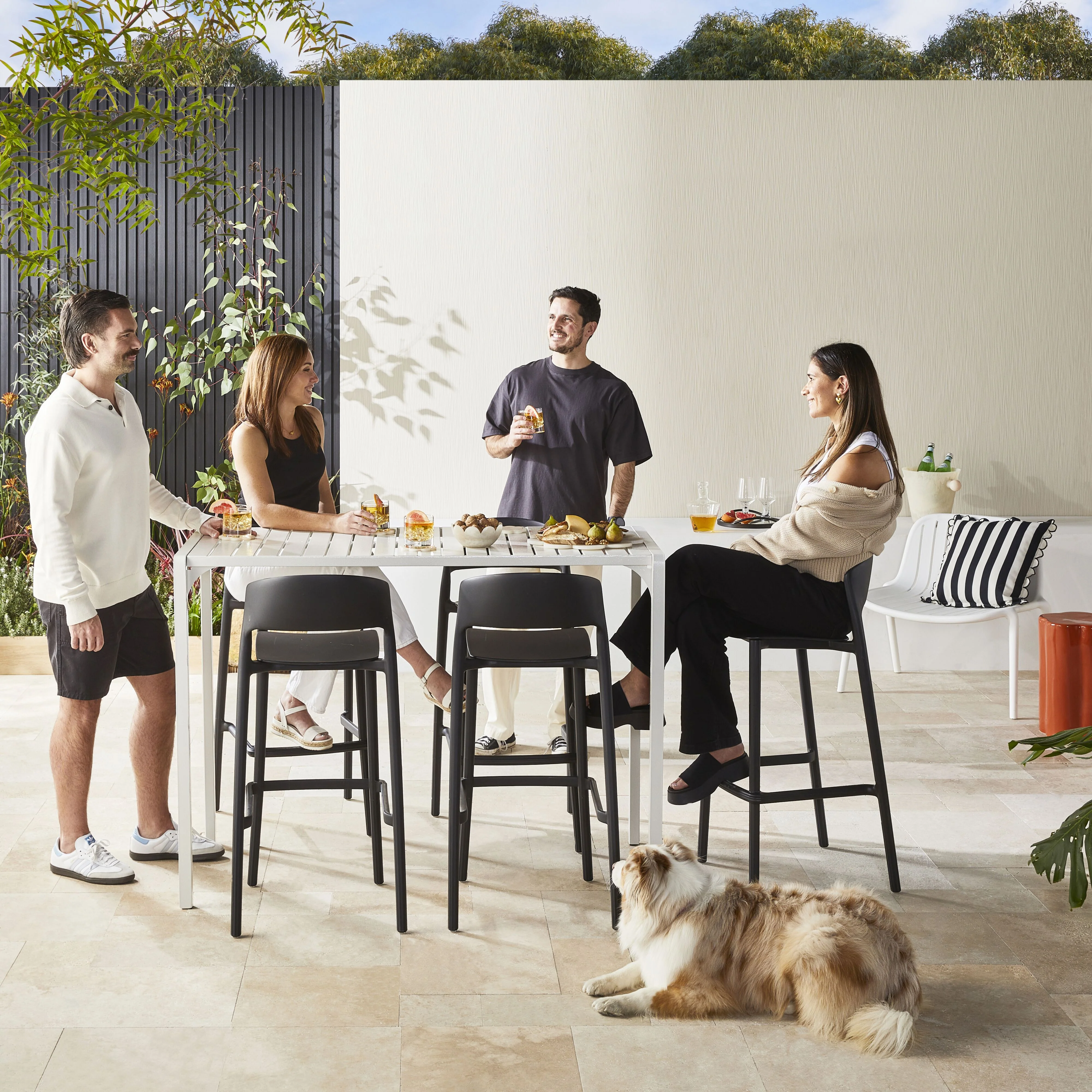 Kace Outdoor Bar Table White 140cm - Image 14