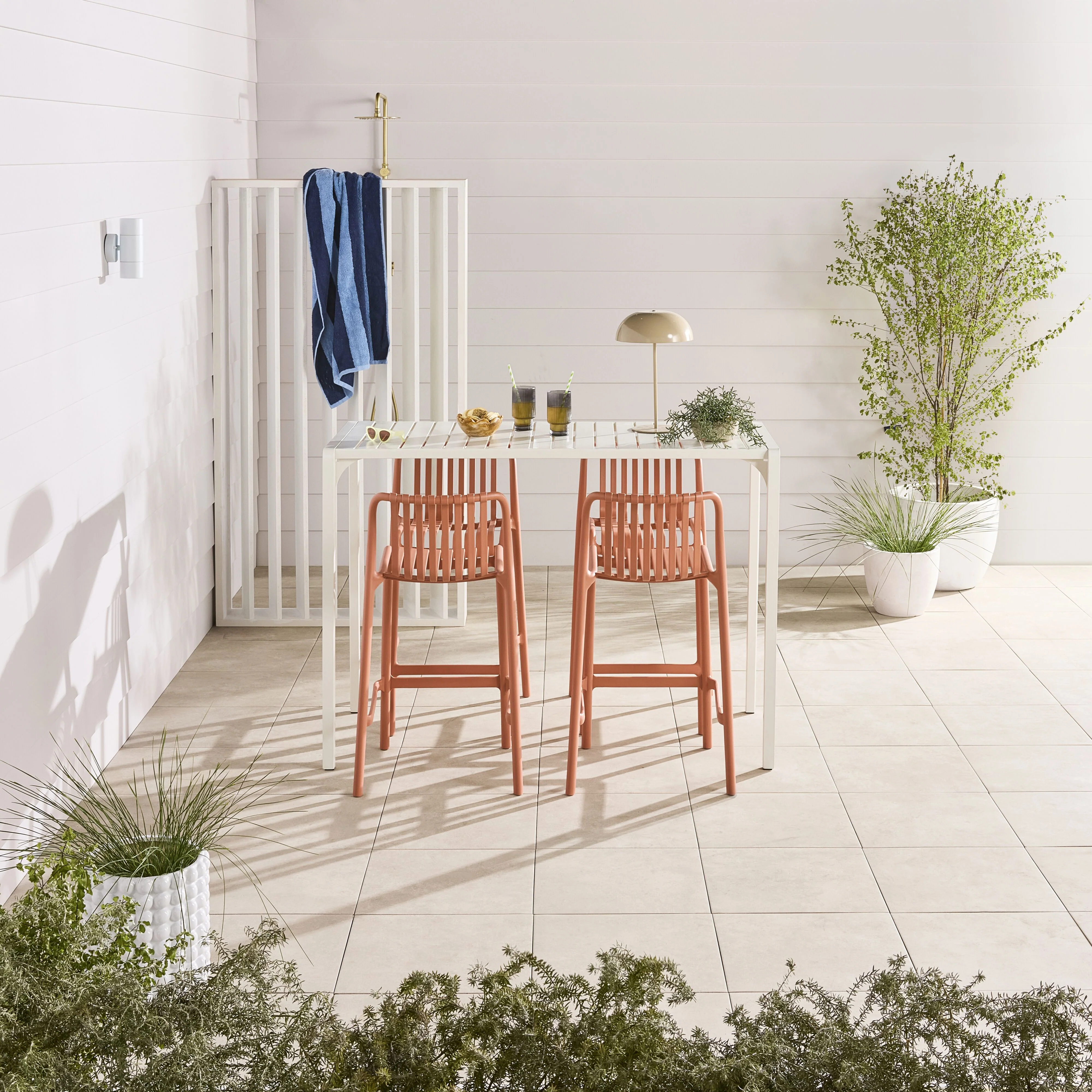Kace Outdoor Bar Table White 140cm - Image 17