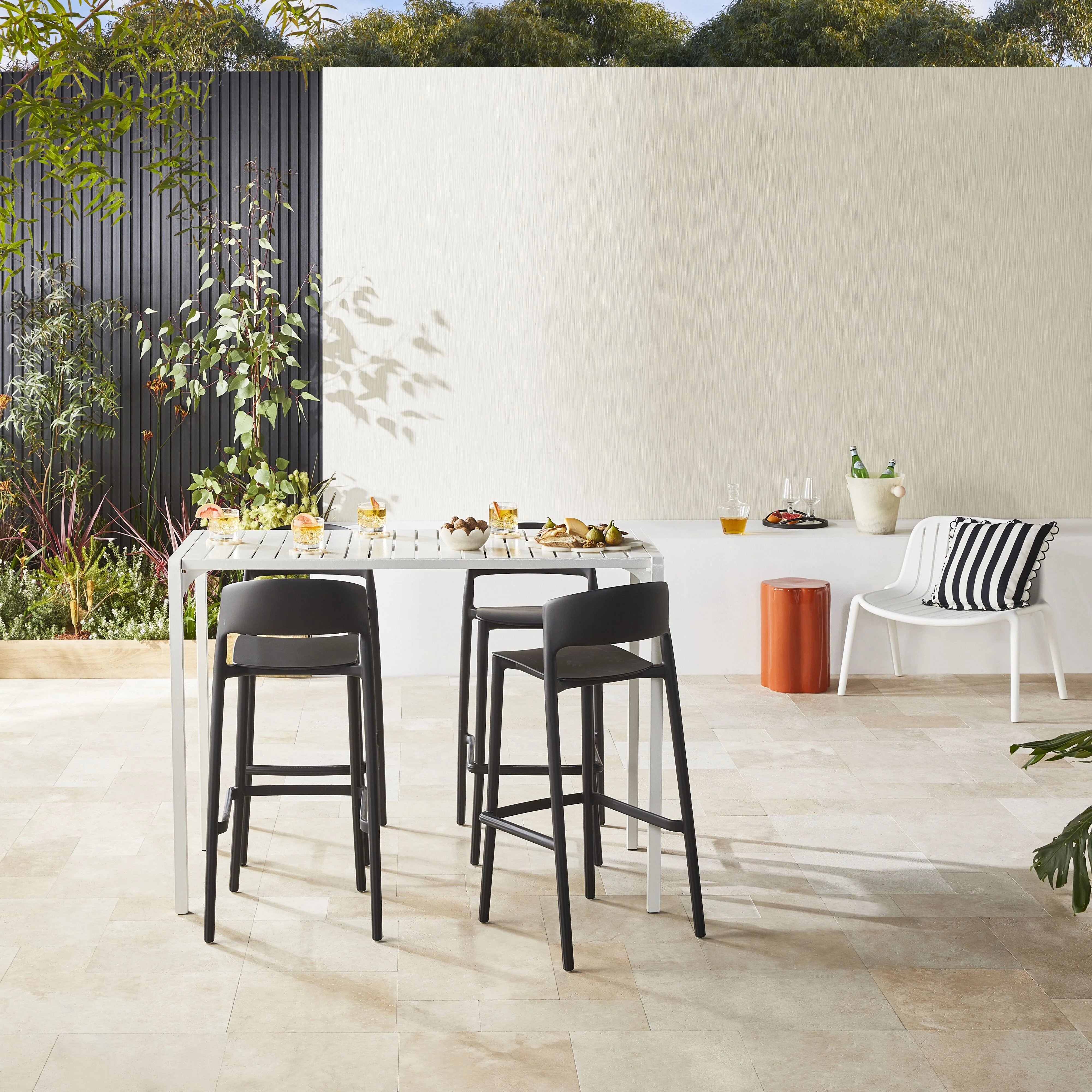Kace Outdoor Bar Table White 140cm - Image 7