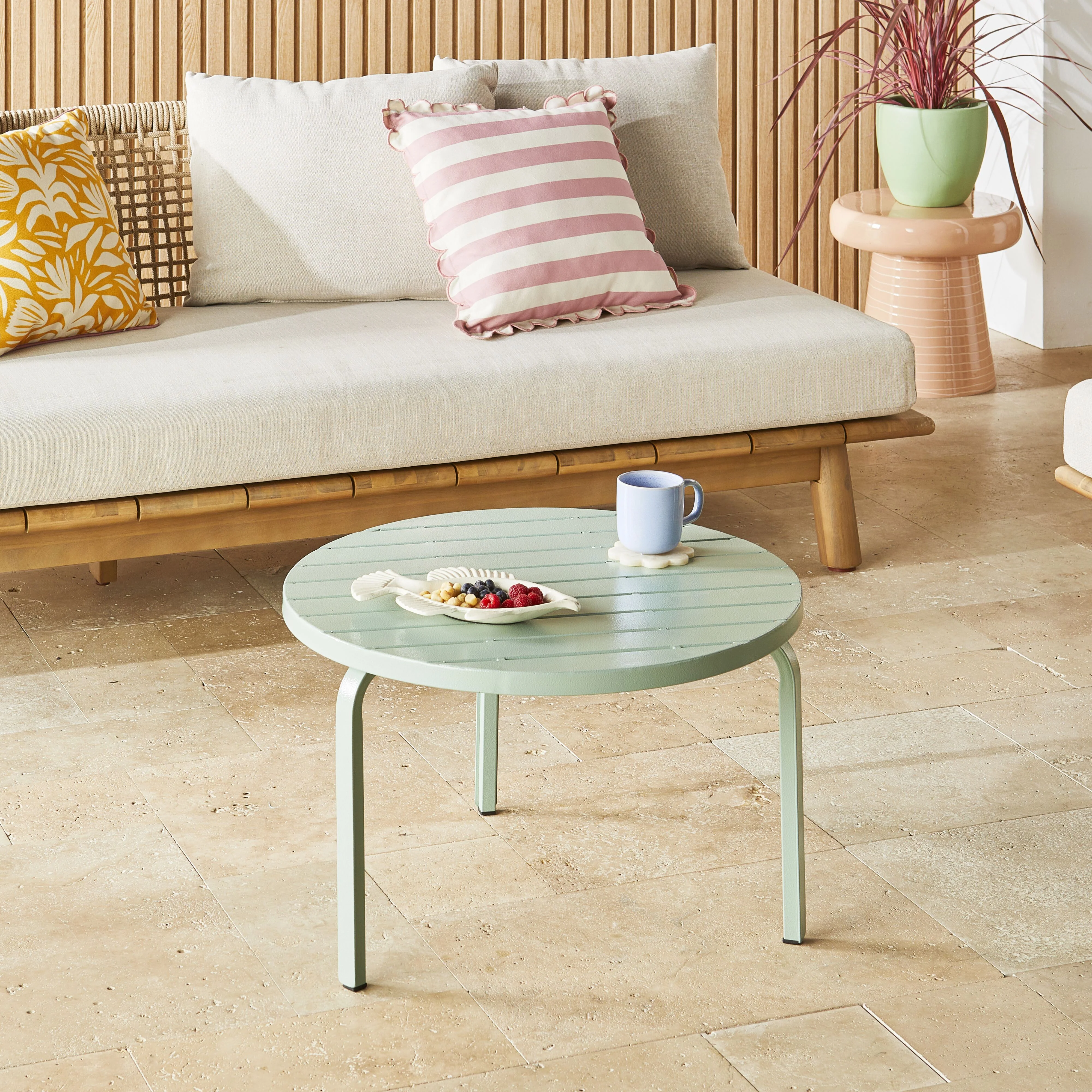 Kace Outdoor Coffee Table 65cm Smoke Green - Image 5