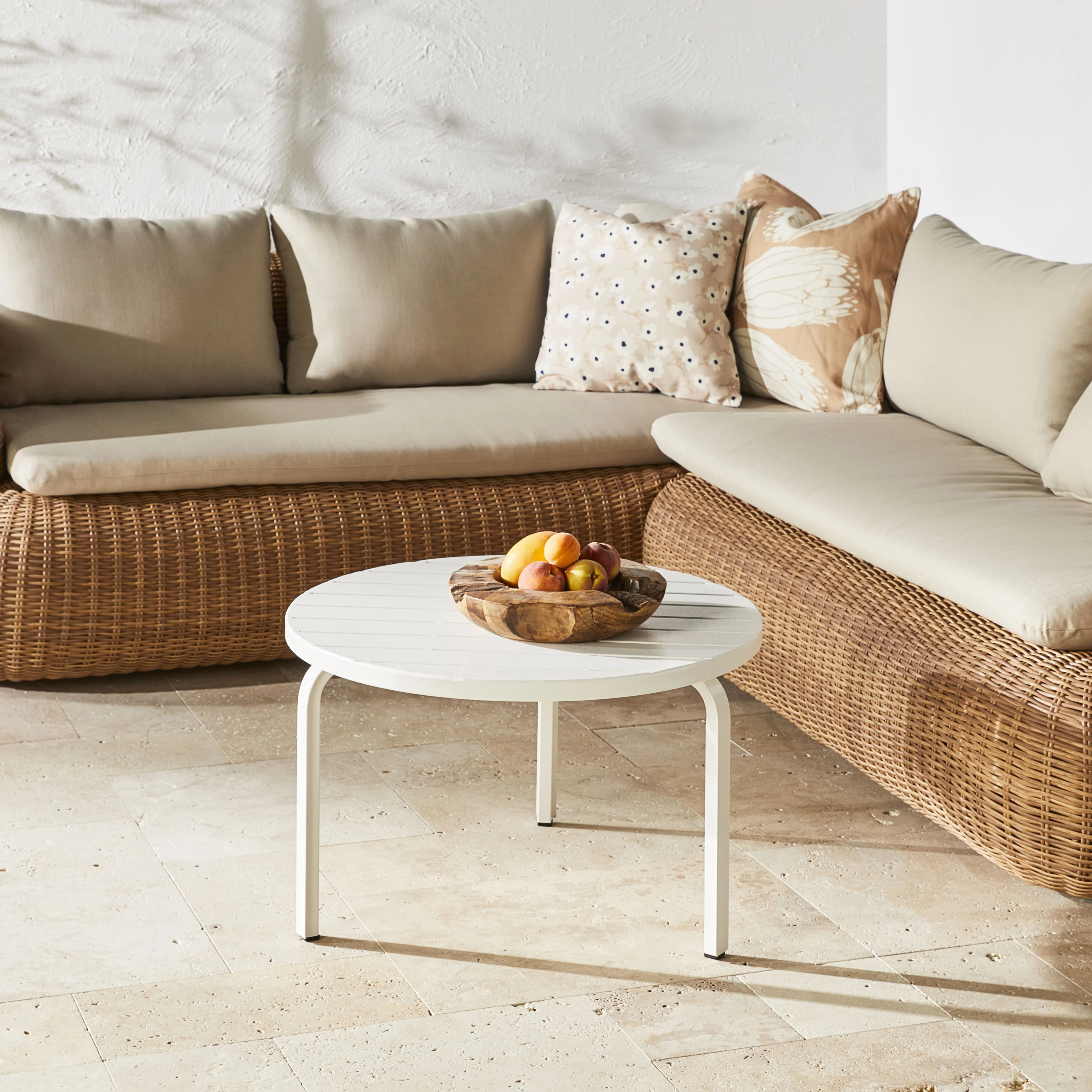 Kace Outdoor Coffee Table 65cm White - Image 5