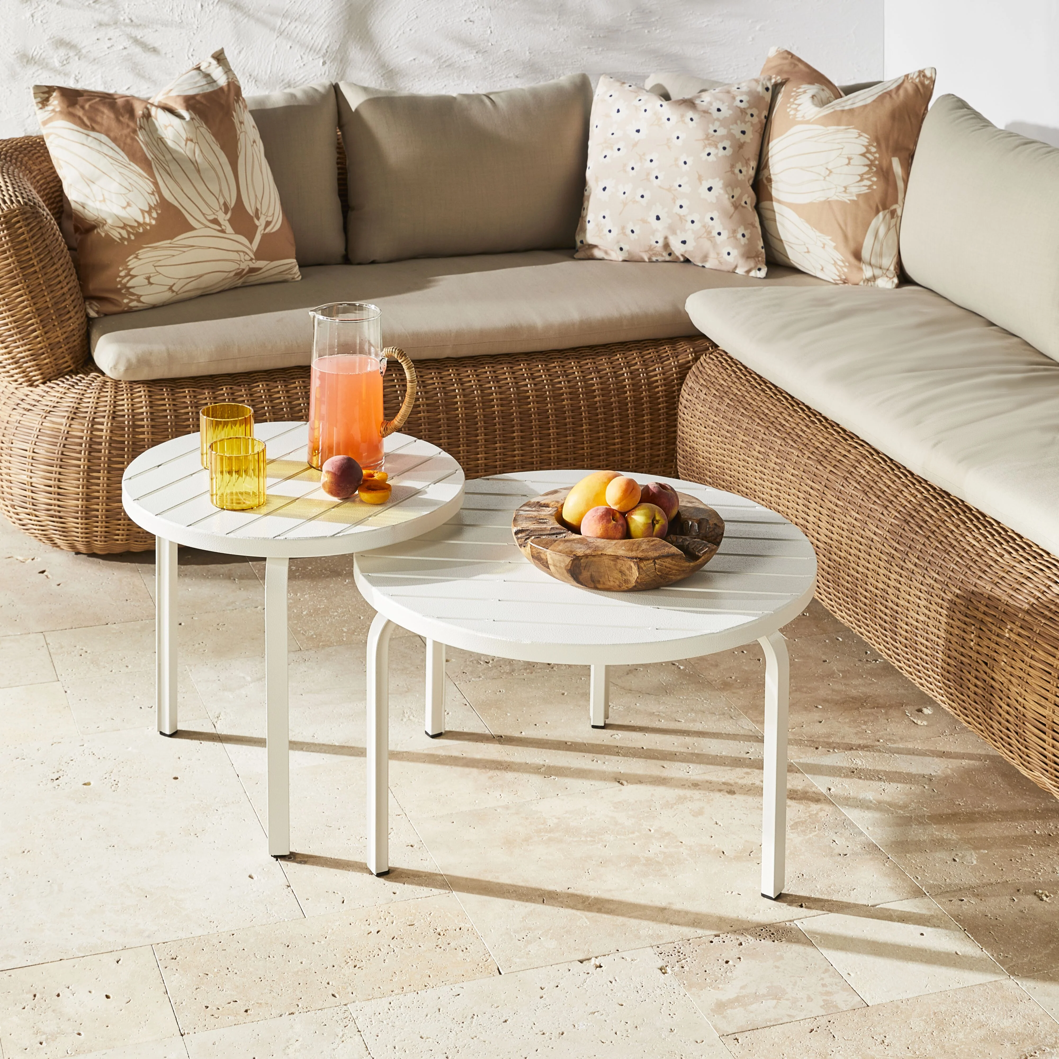 Kace Outdoor Coffee Table 65cm White - Image 6