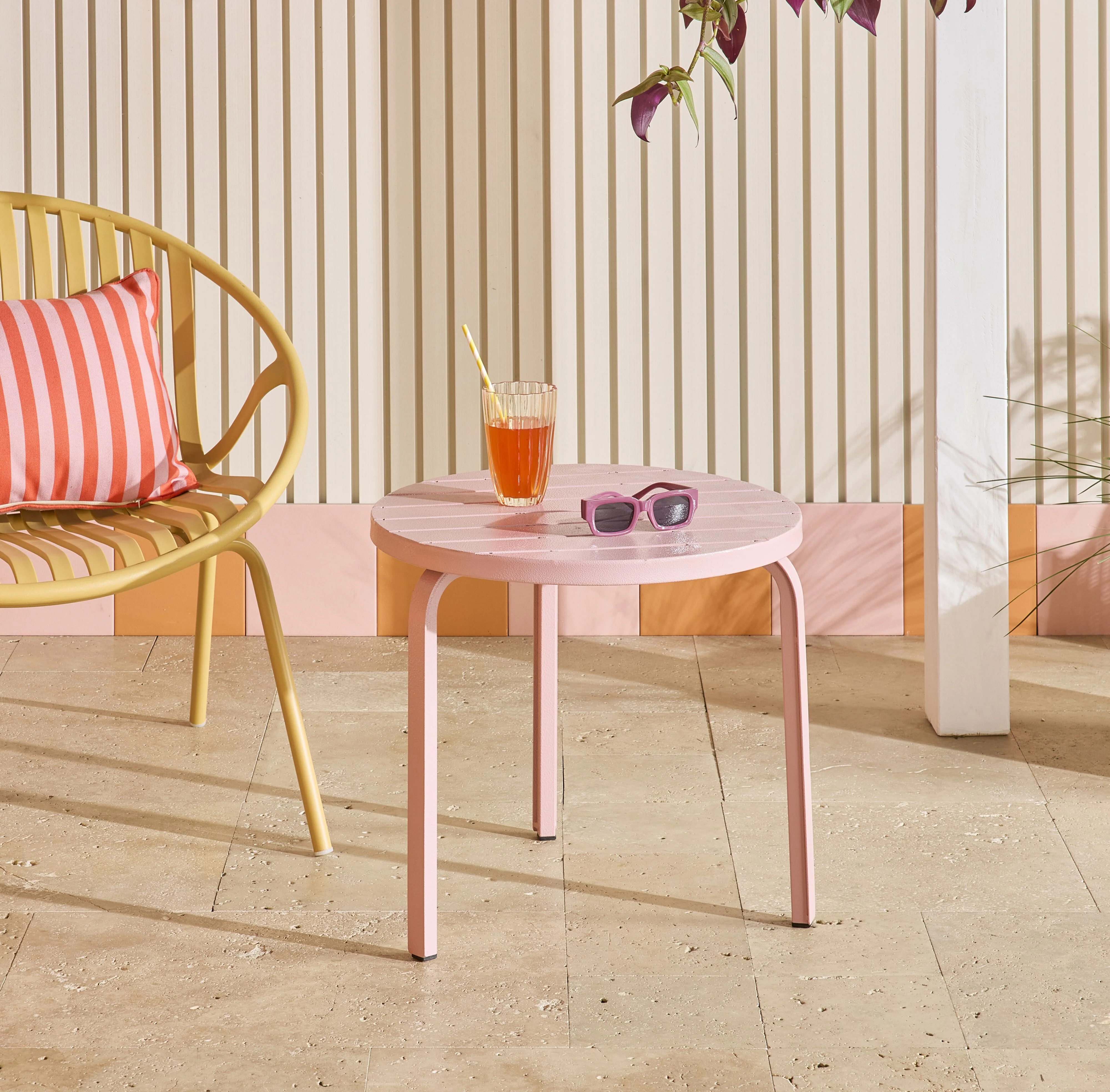 Kace Outdoor Side Table 50cm Rose Pink - Image 3