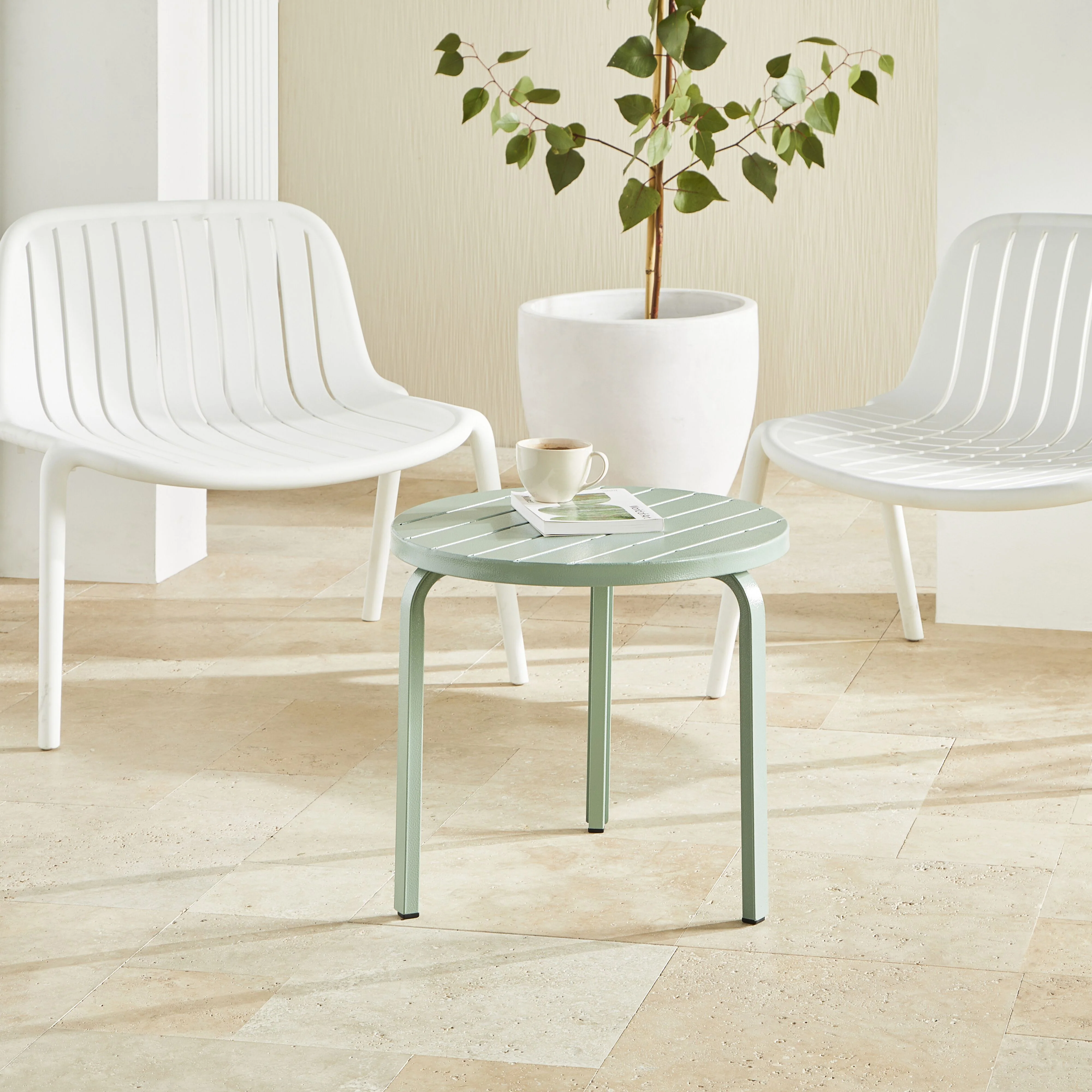 Kace Outdoor Side Table 50cm Smoke Green - Image 3