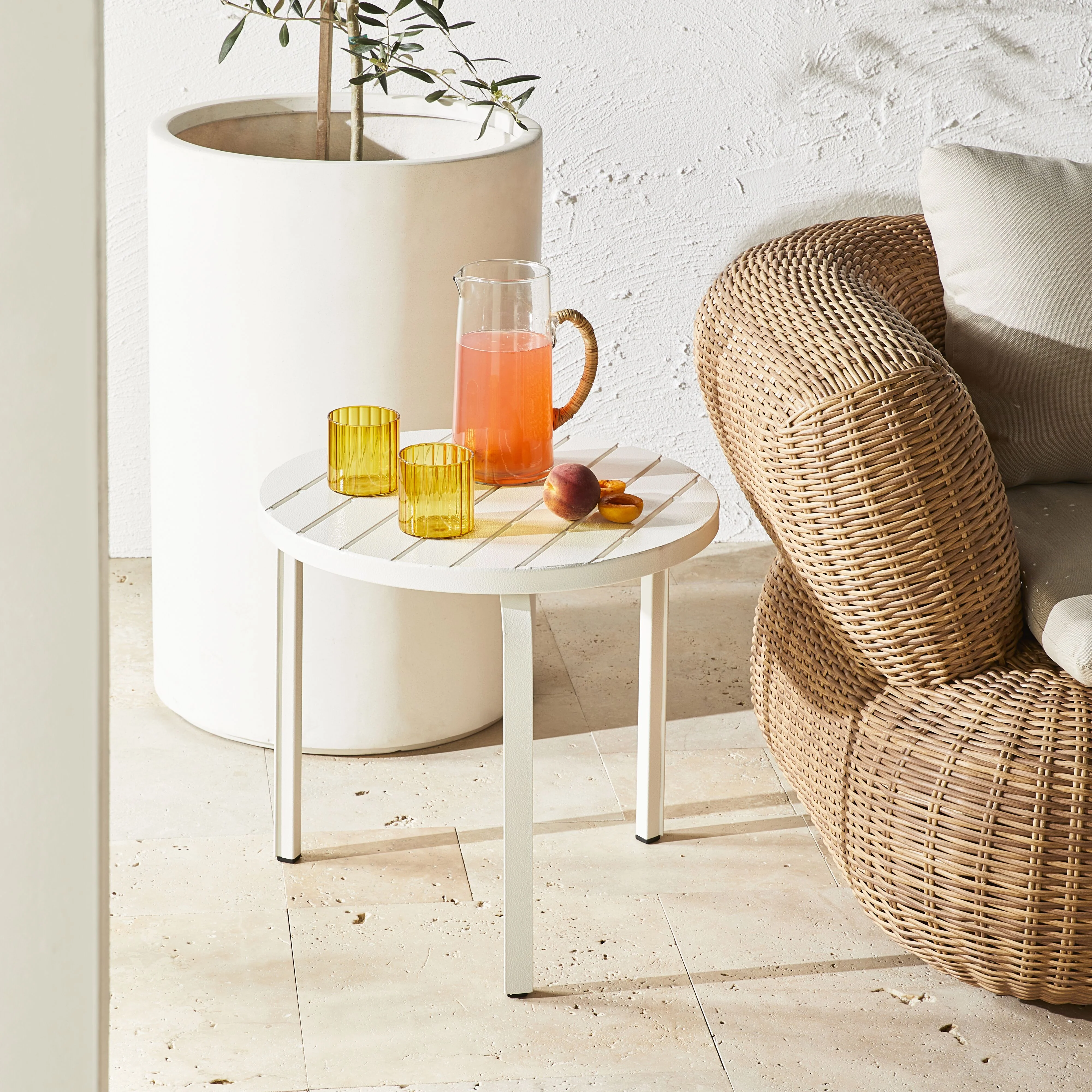 Kace Outdoor Side Table 50cm White - Image 5