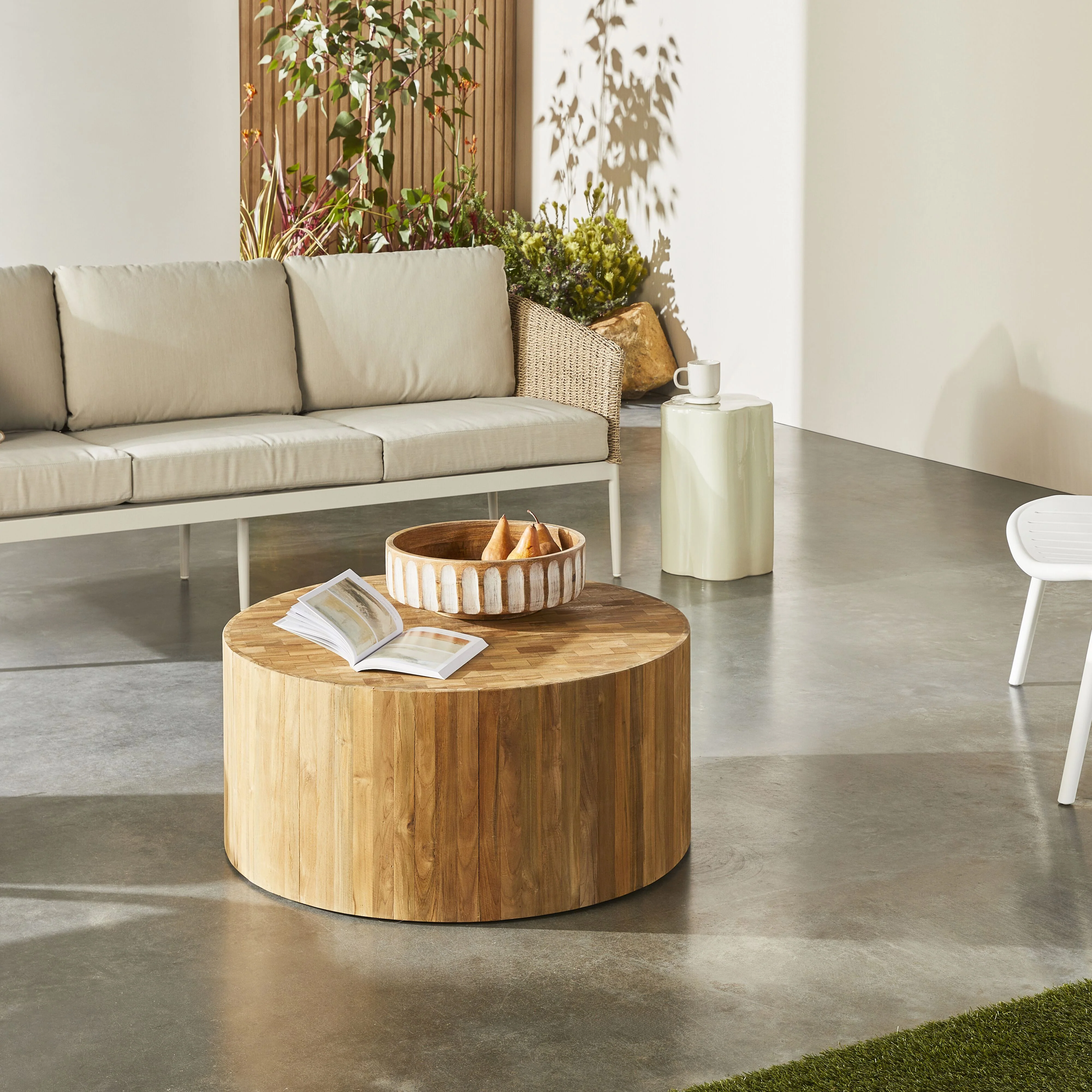 Kadara Reclaimed Teak Coffee Table 80cm - Image 7