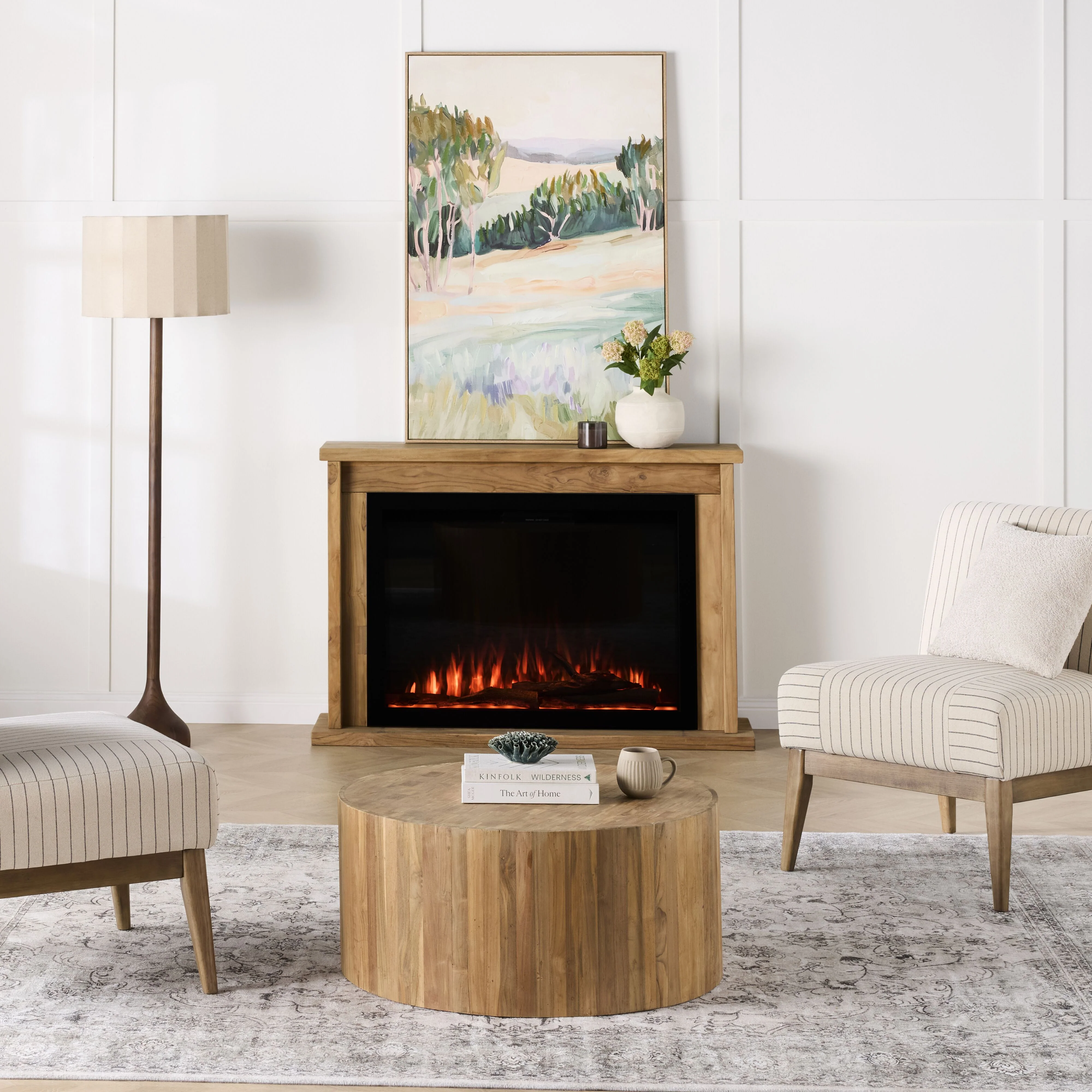 Kadara Reclaimed Teak Fireplace & Insert Package - Image 4