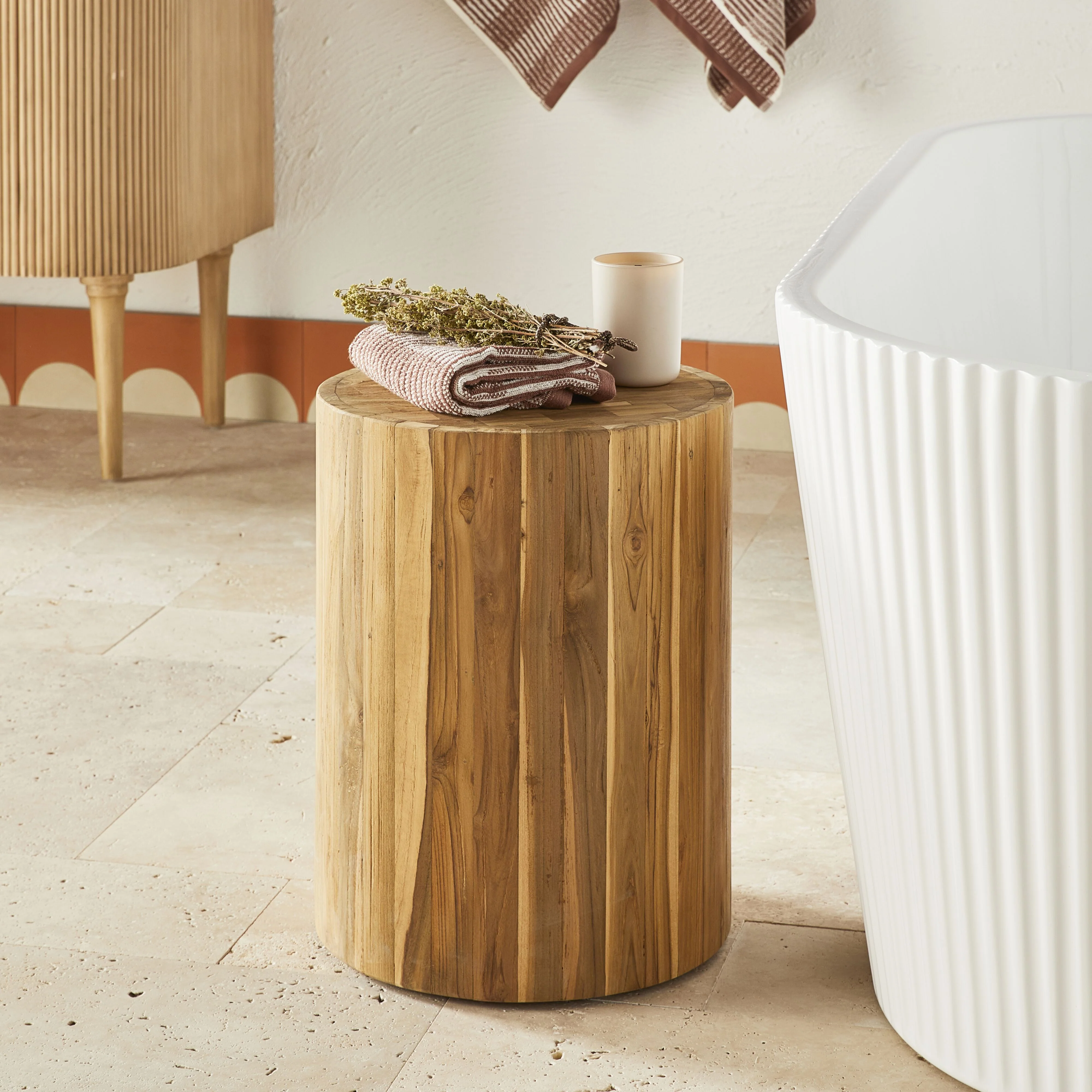 Kadara Reclaimed Teak Side Table - Image 3