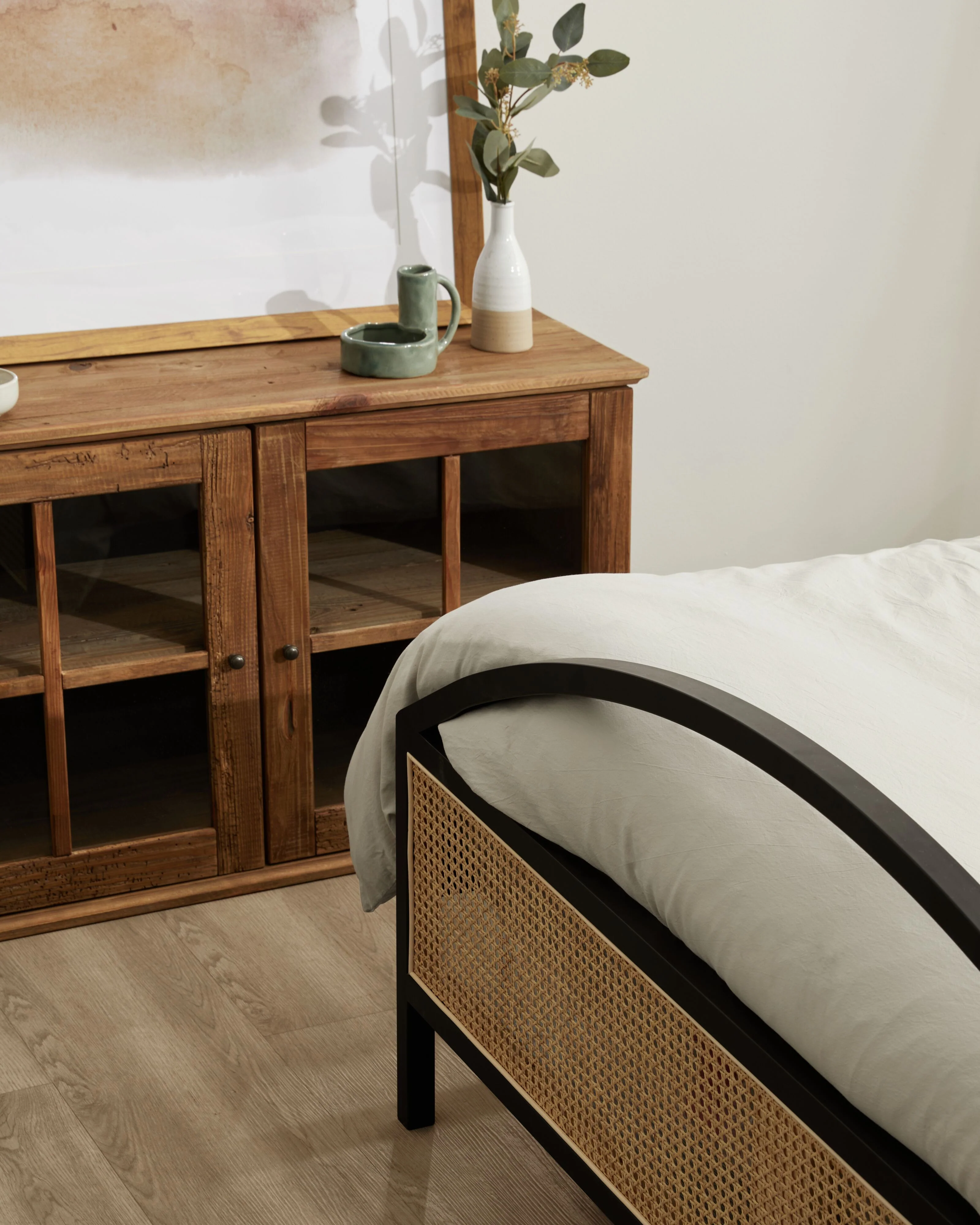 Kalise Reclaimed Timber 3 Glass Door Sideboard - Image 6