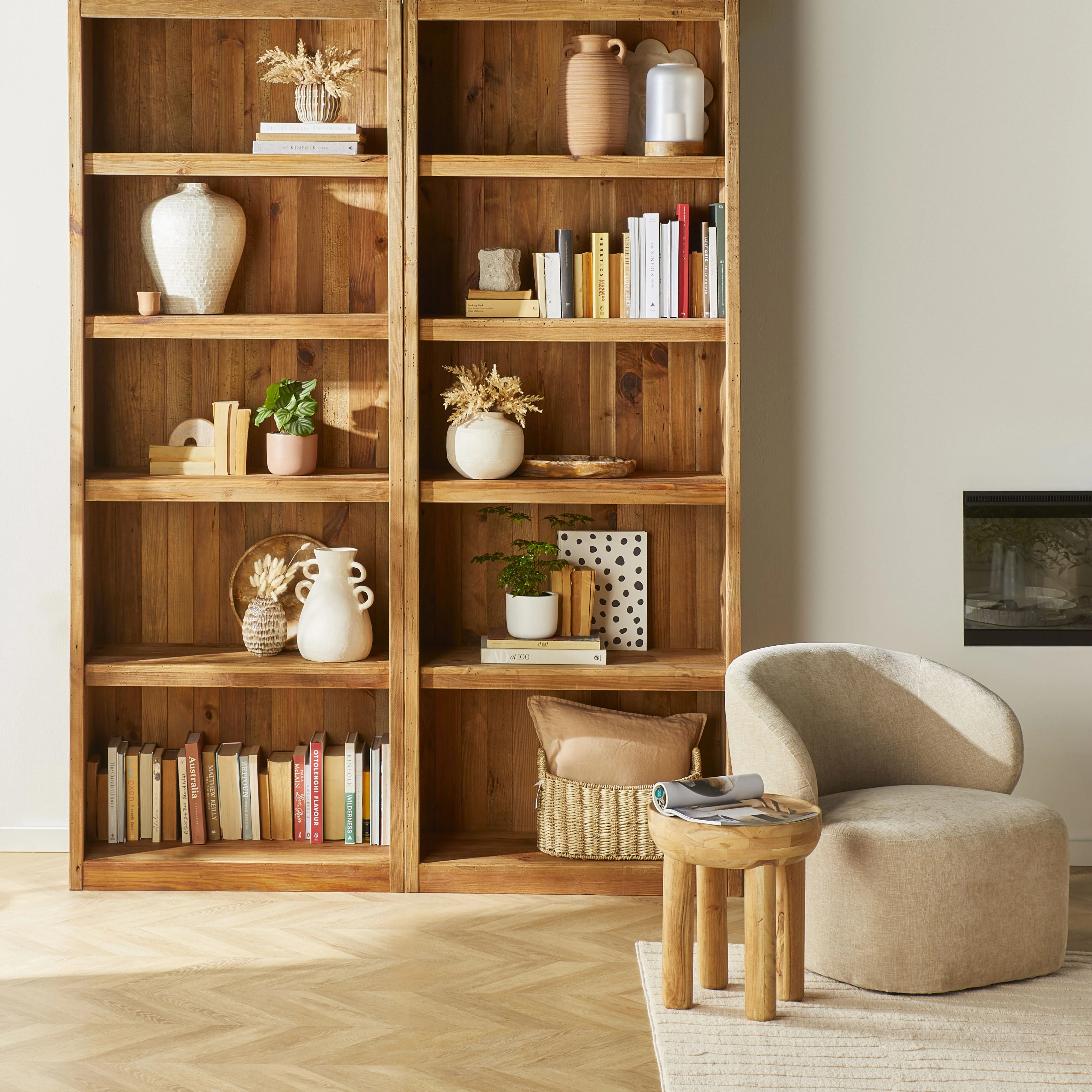Kalise Reclaimed Timber Bookcase 240 x 90cm - Image 8