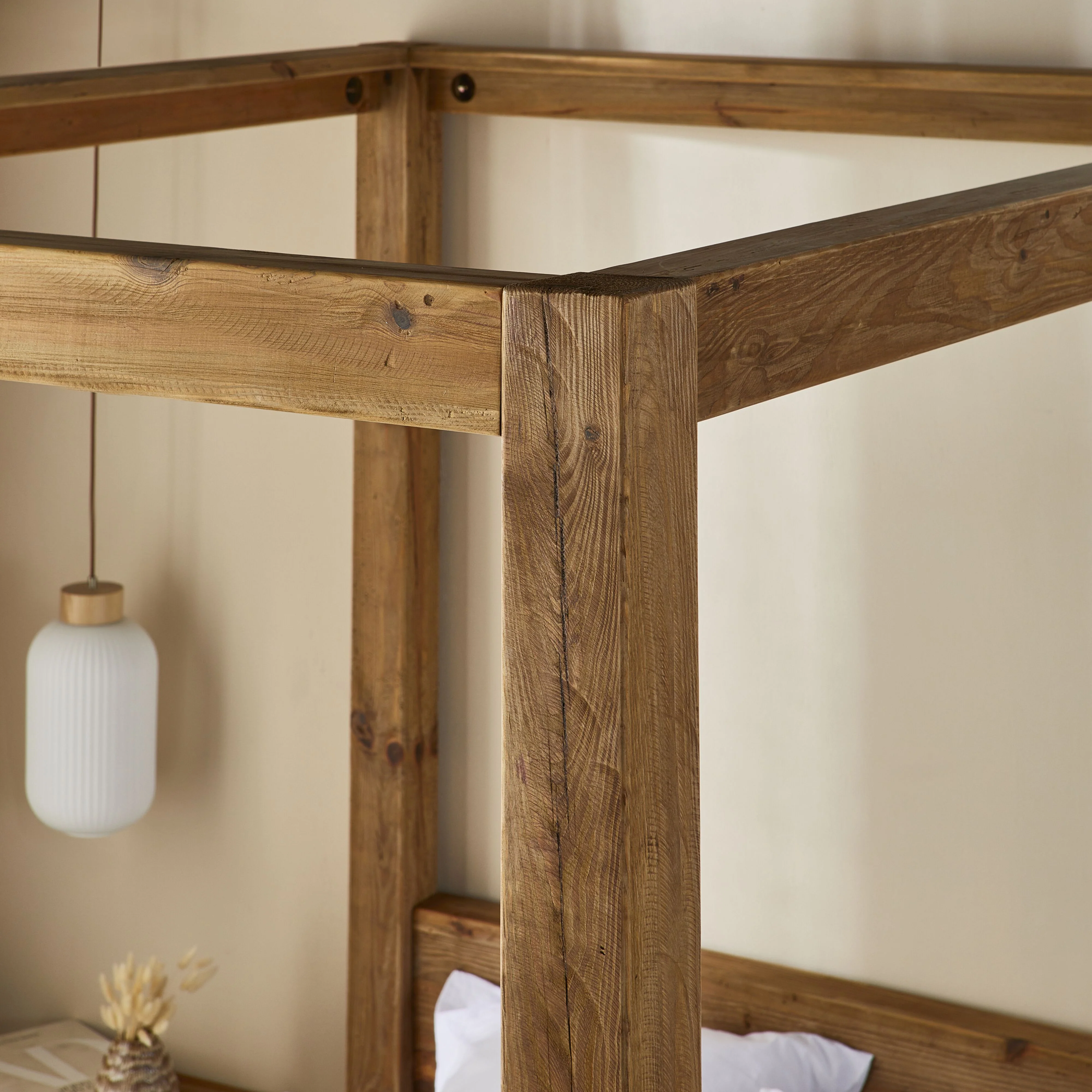 Kalise Reclaimed Timber 4 Poster King Bed - Image 13