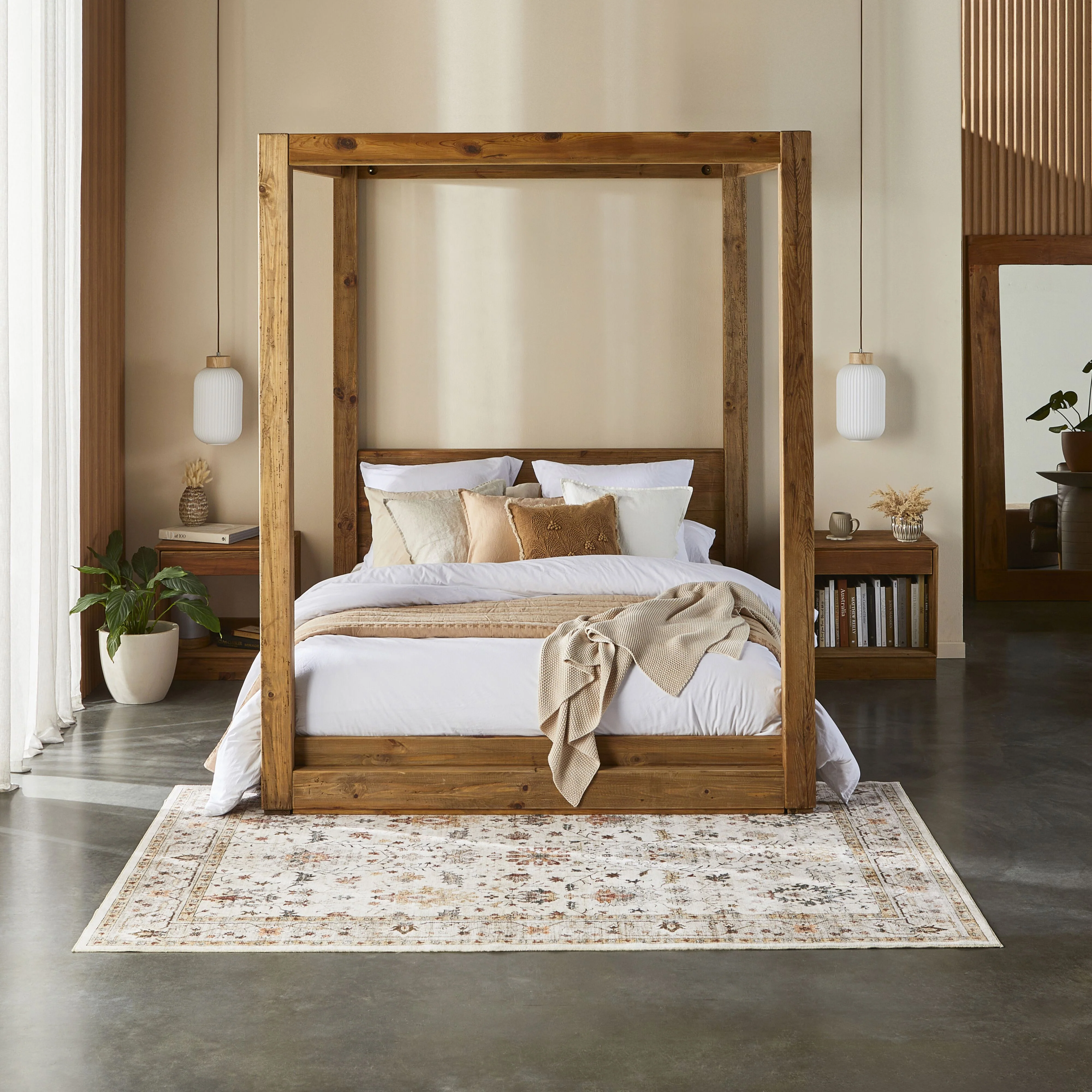 Kalise Reclaimed Timber 4 Poster Queen Bed - Image 9