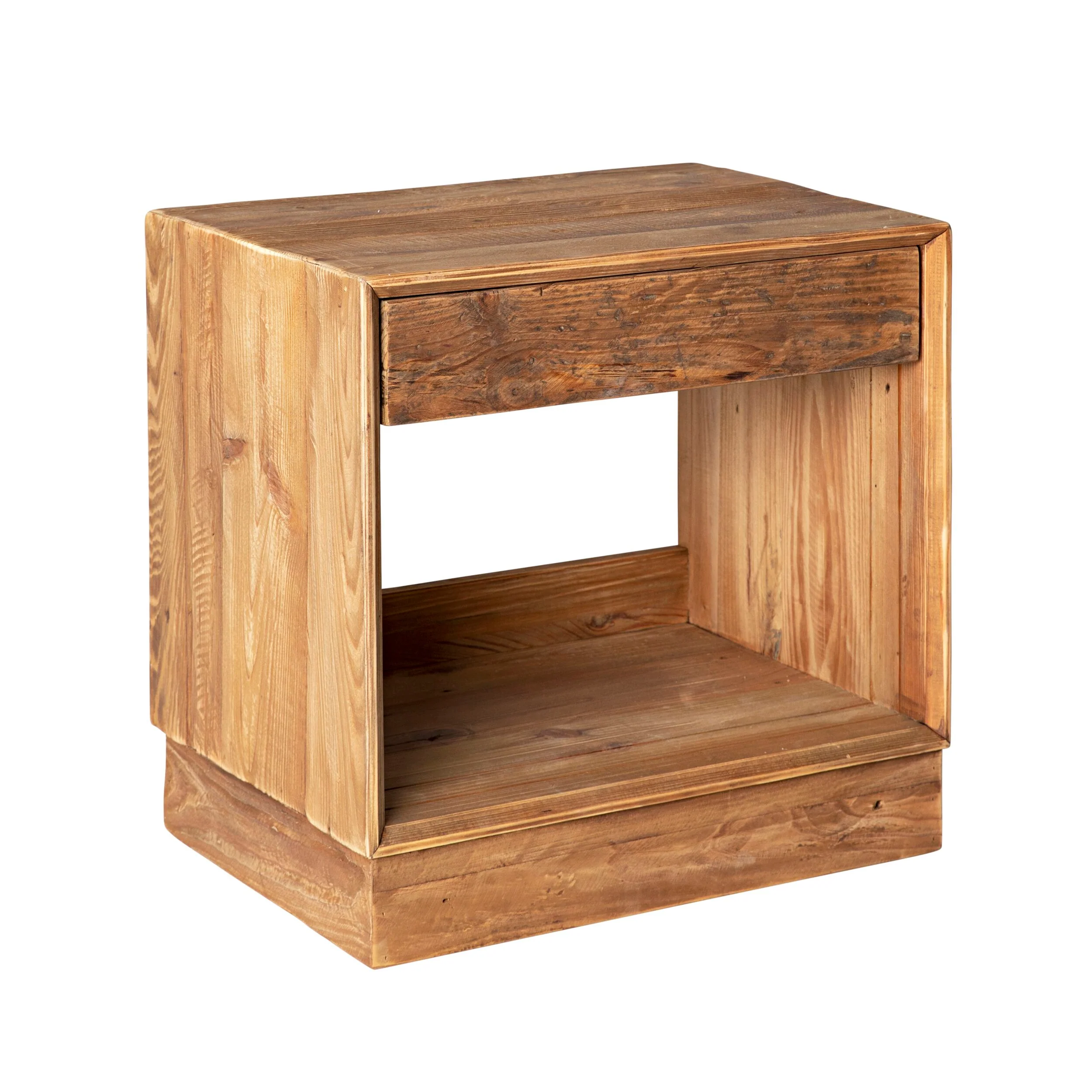 Kalise Reclaimed Timber Plinth Bedside Table - Image 2
