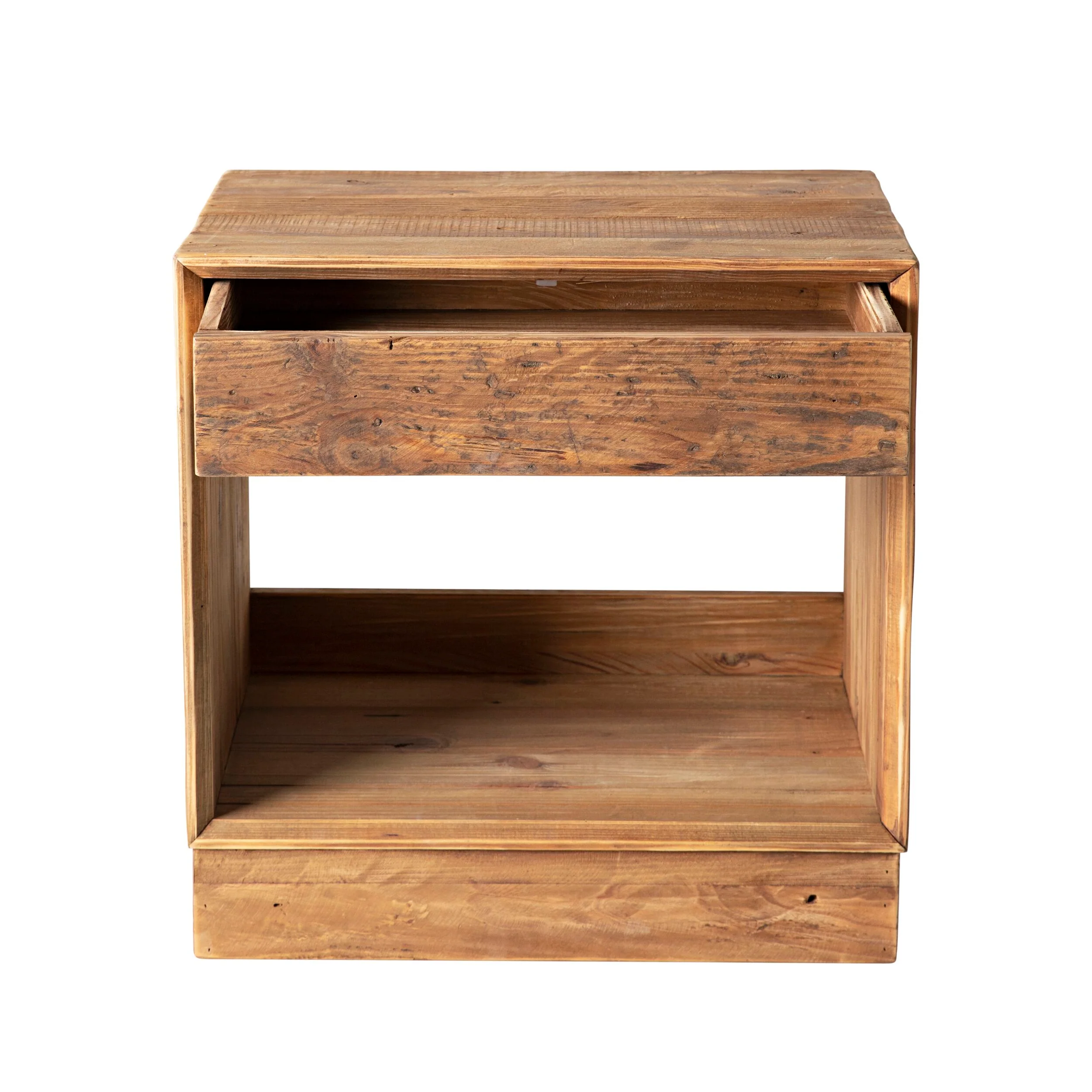 Kalise Reclaimed Timber Plinth Bedside Table - Image 4