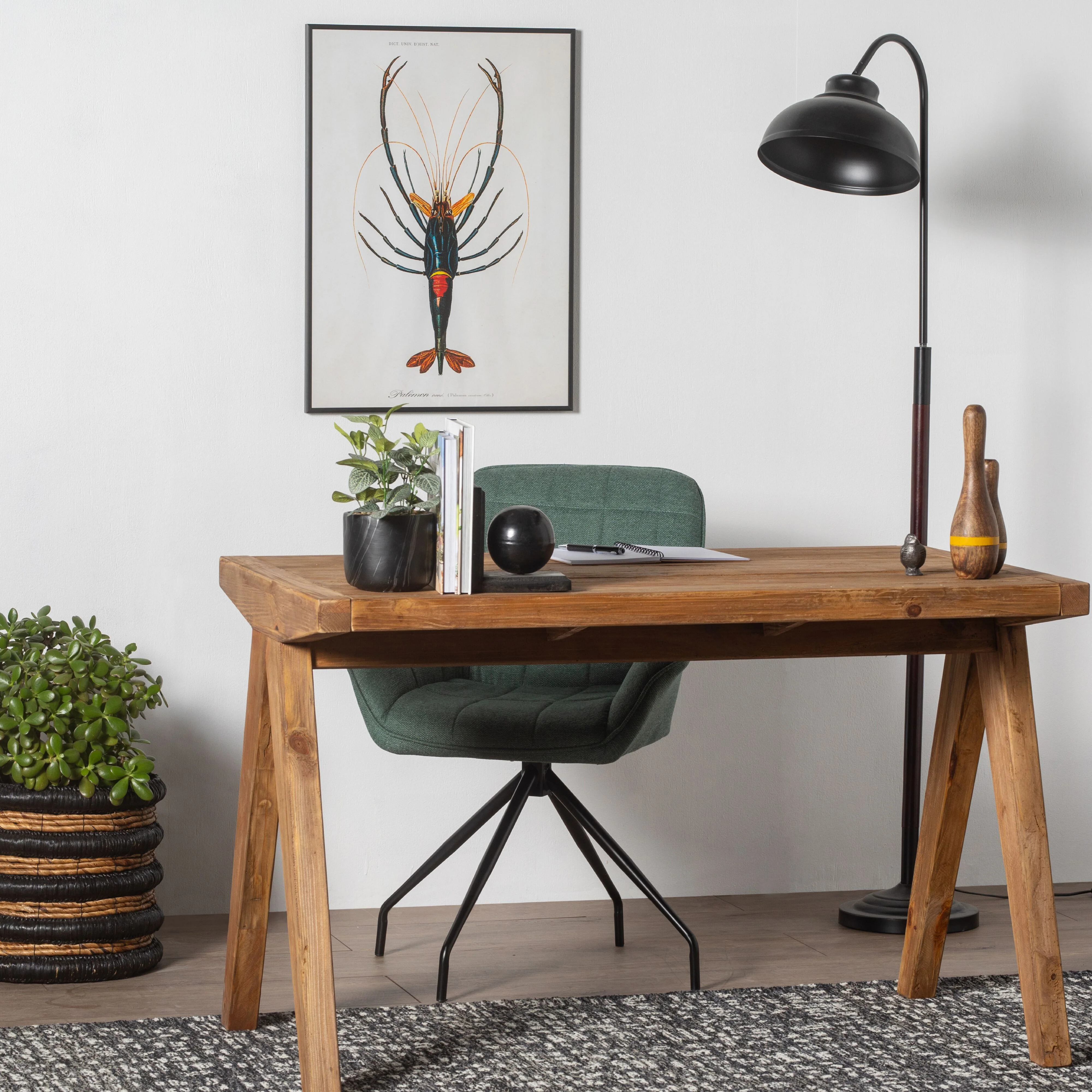 Kalise Reclaimed Timber Desk with Scissor Leg - Image 6