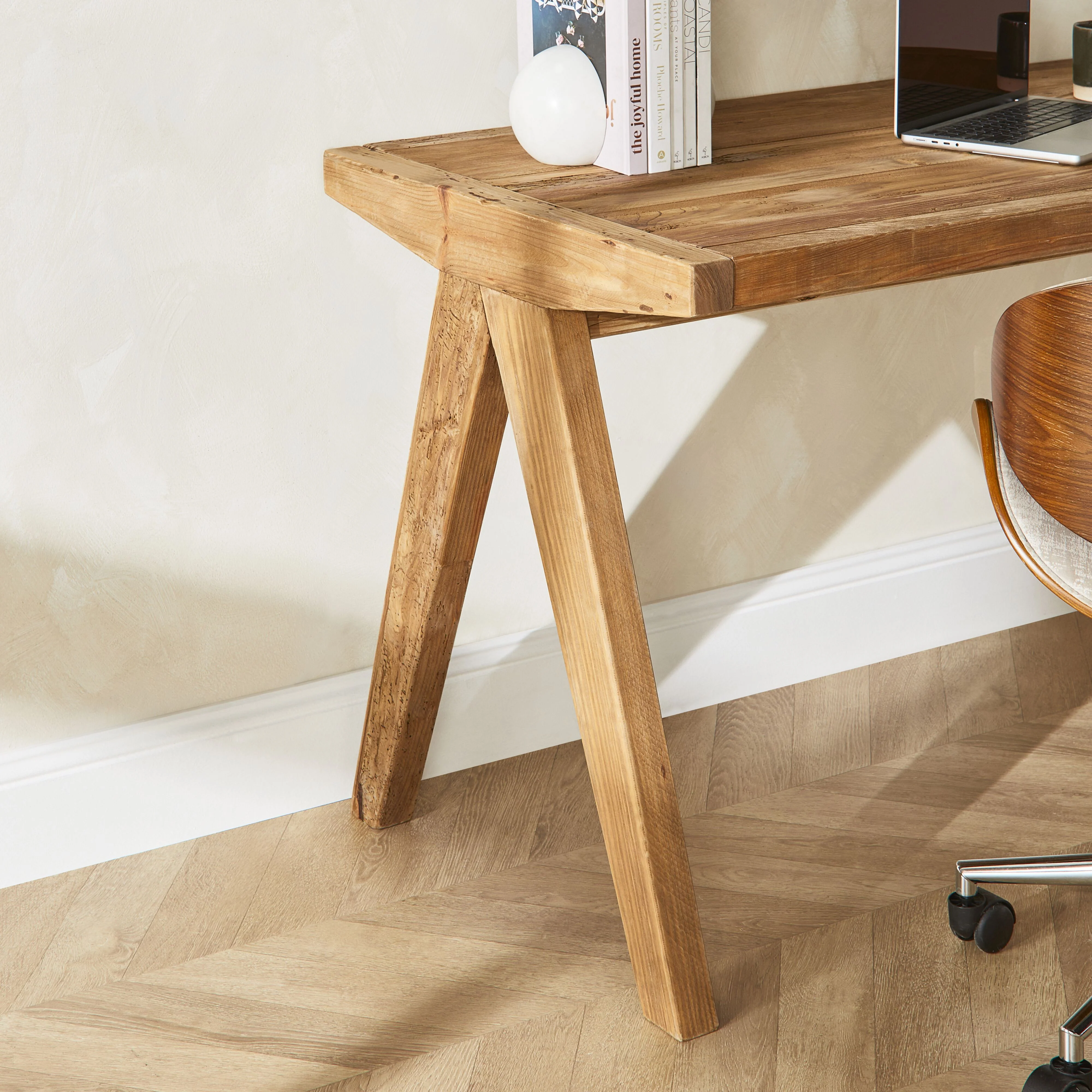 Kalise Reclaimed Timber Desk with Scissor Leg - Image 8