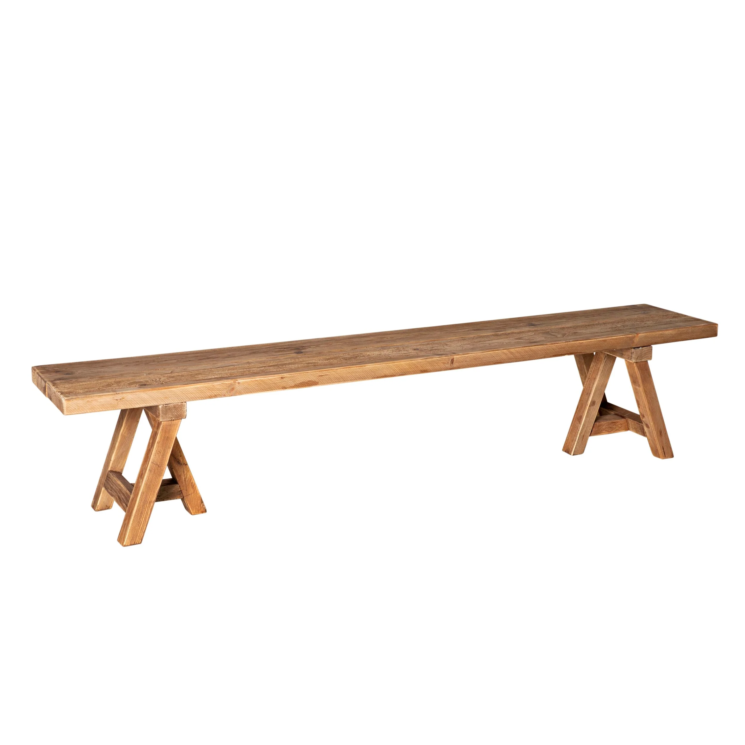 Kalise Reclaimed Timber Trestle Dining Bench - Image 2