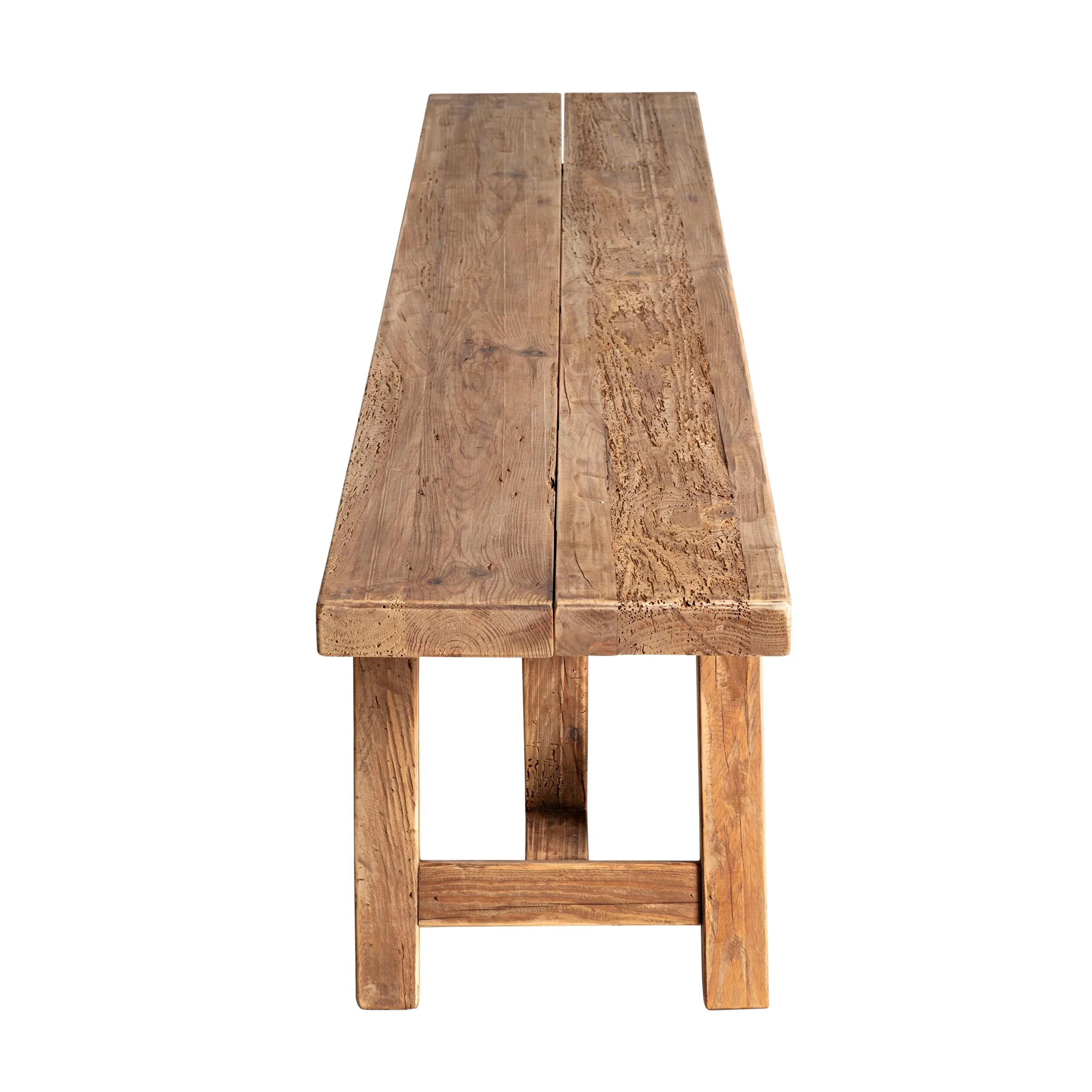 Kalise Reclaimed Timber Trestle Dining Bench - Image 3