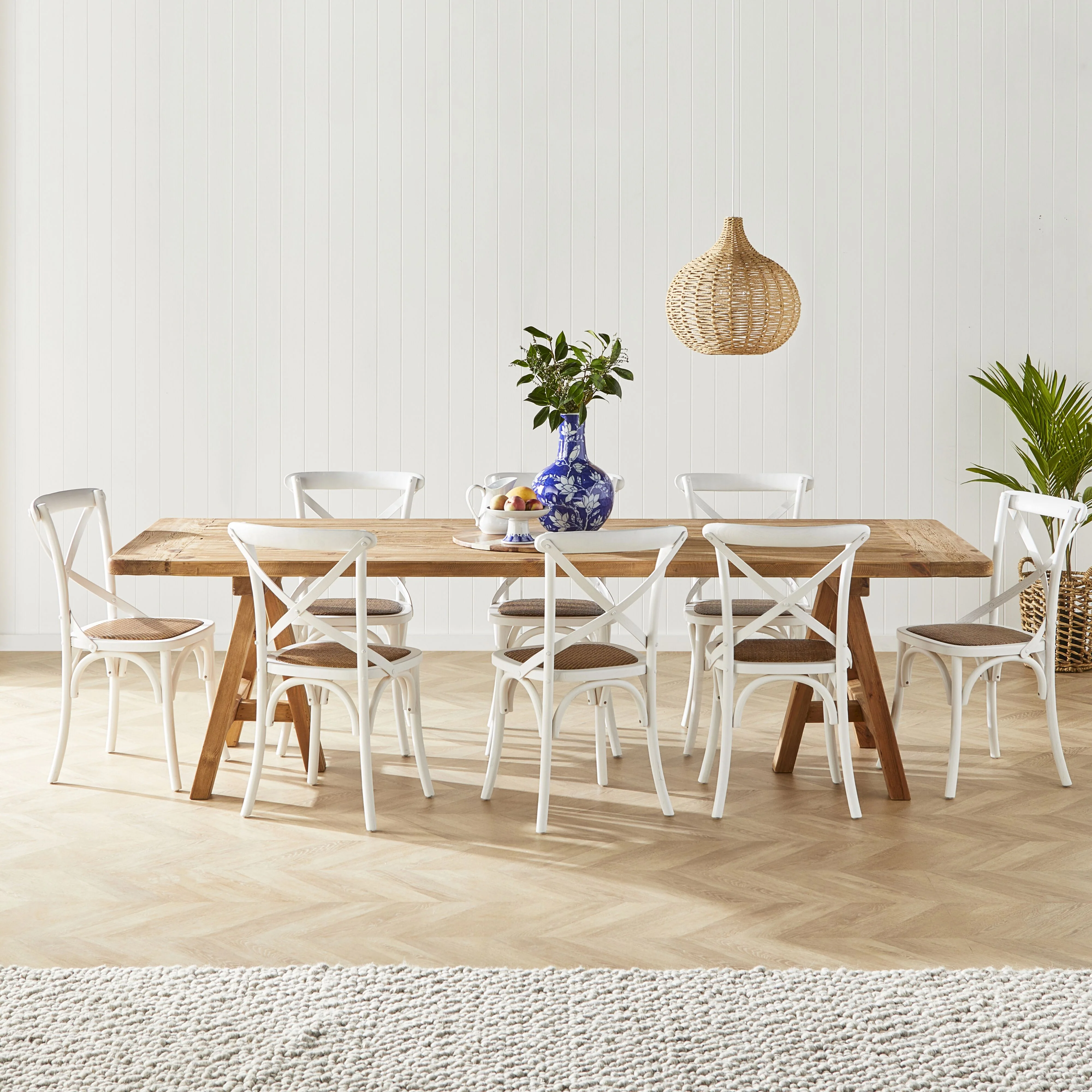 Kalise Reclaimed Timber Trestle Dining Table - Image 5
