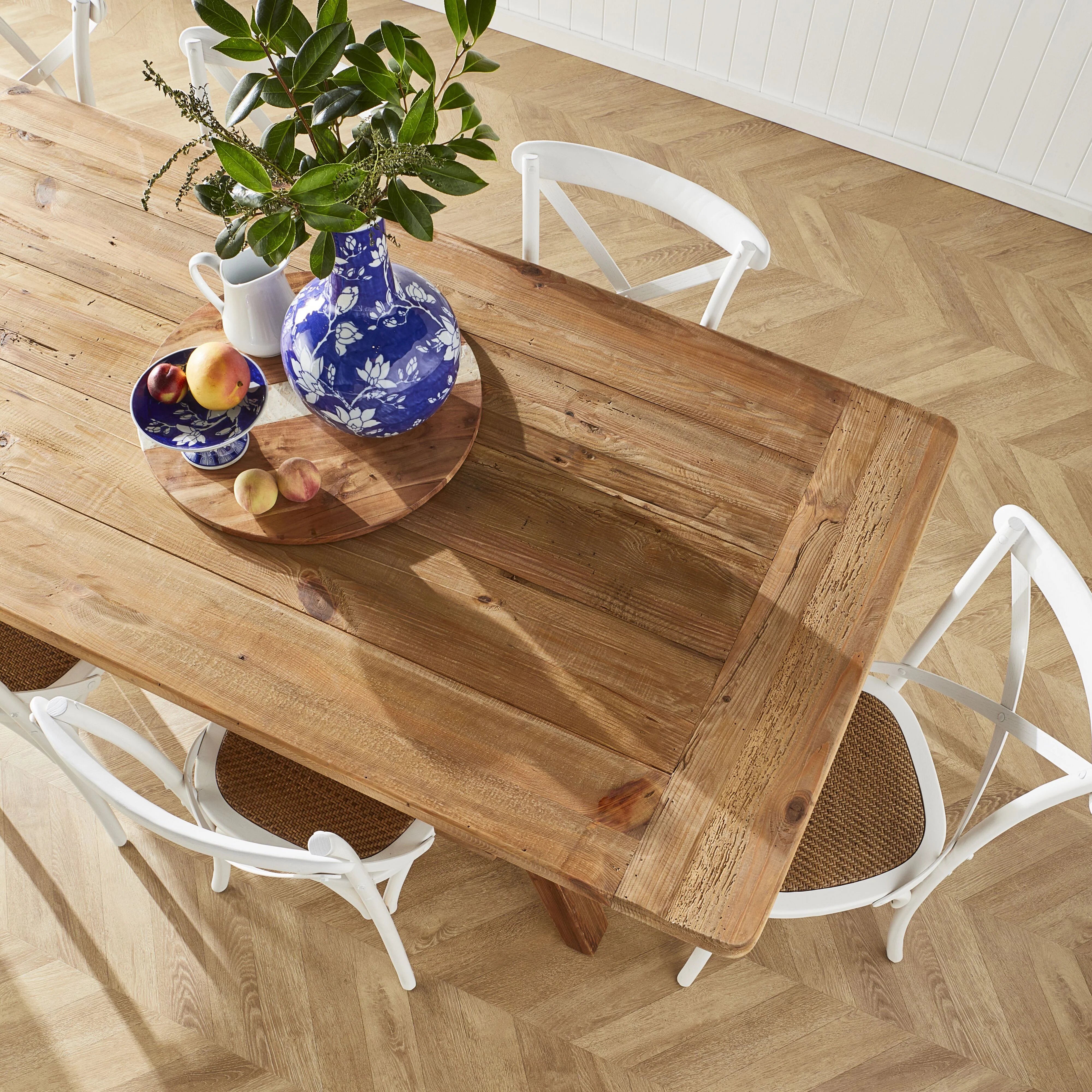 Kalise Reclaimed Timber Trestle Dining Table - Image 6